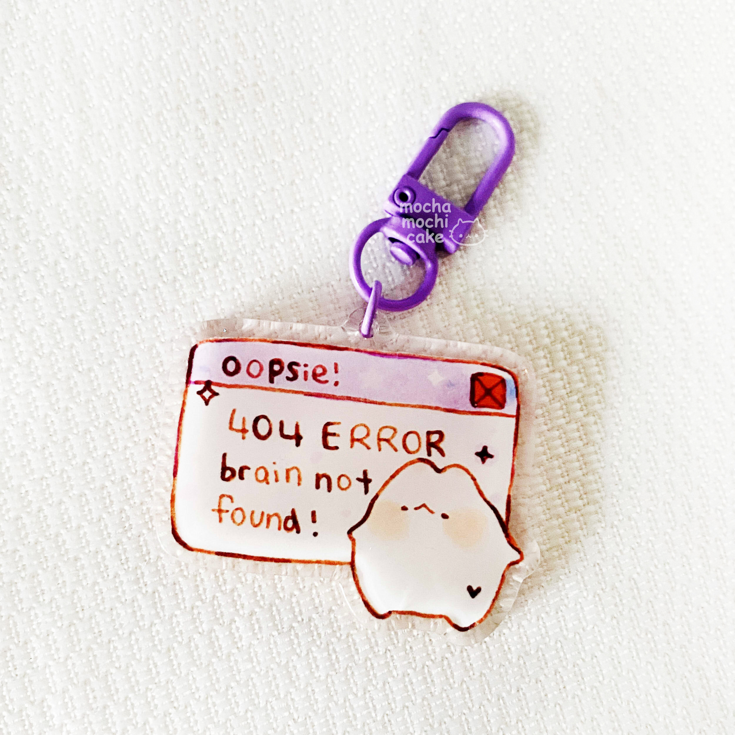 404 Error Brain Not Found Acrylic Keychain