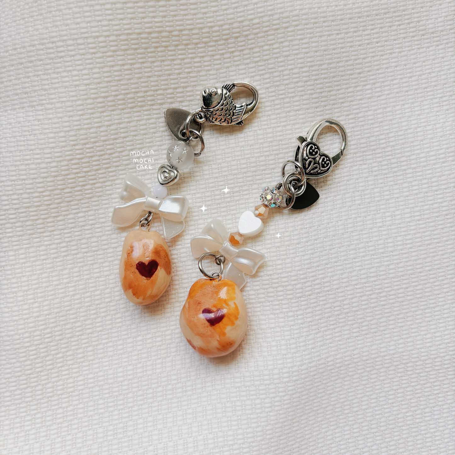 Mochi Bread Polymer Clay Keychain