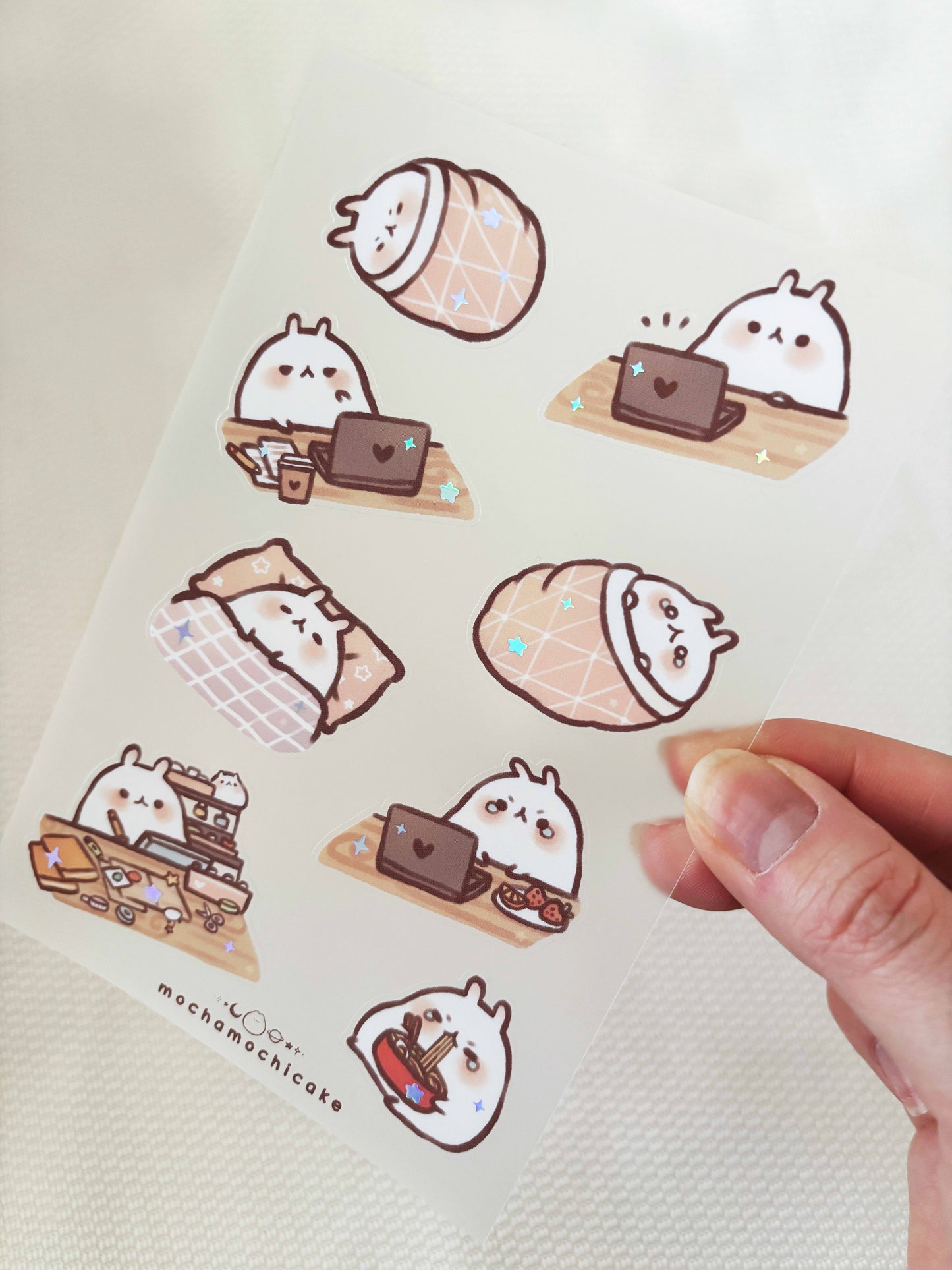 Bunny Work Life Clear Matte Sticker Sheet