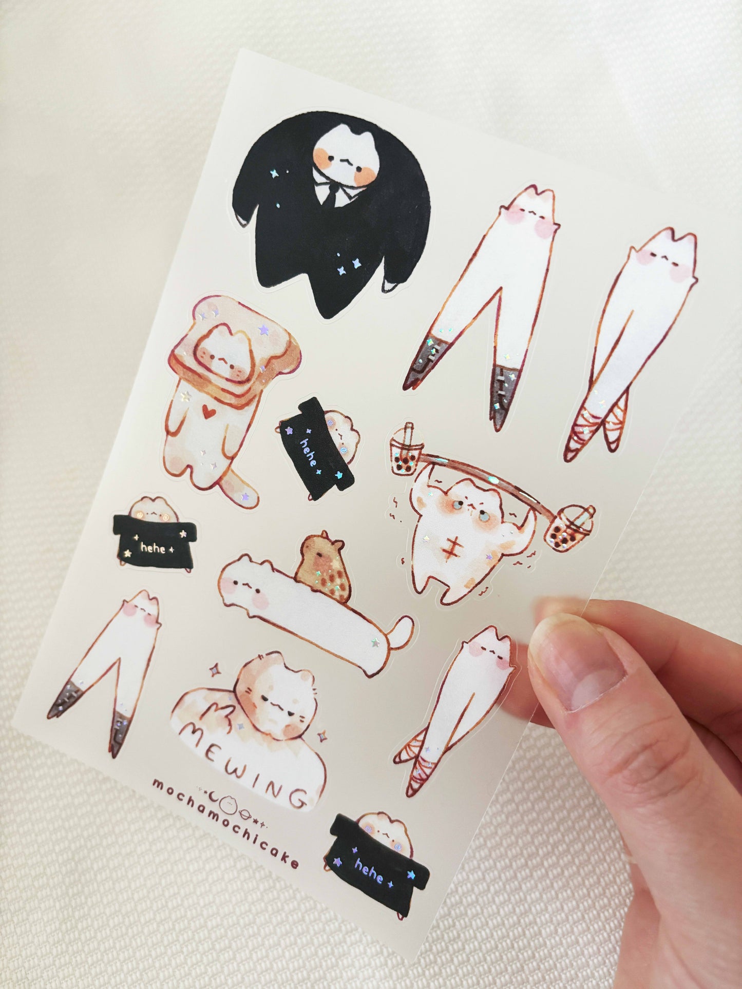 Funny Cats Clear Matte Sticker Sheet