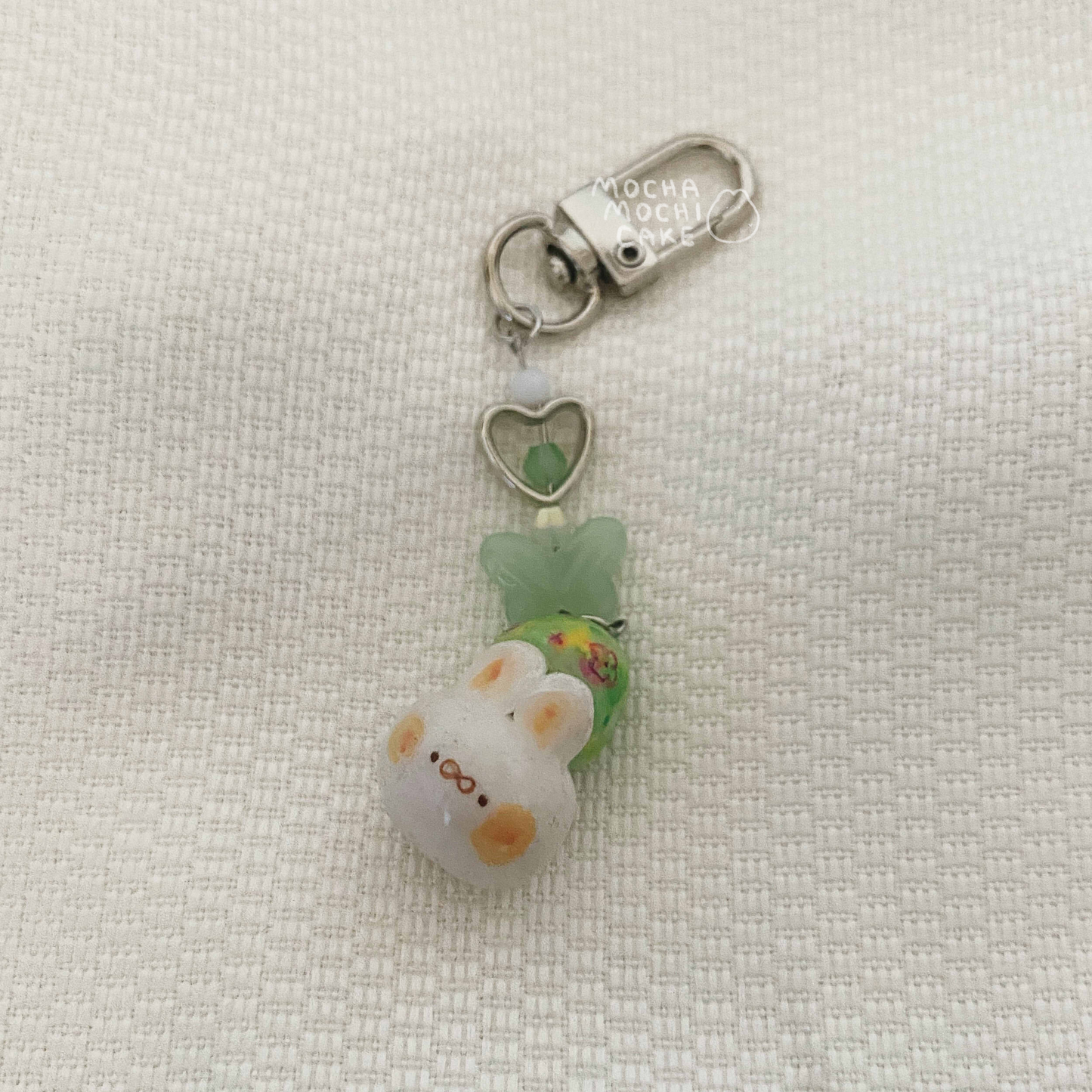 Grape Bunny Polymer Clay Keychain