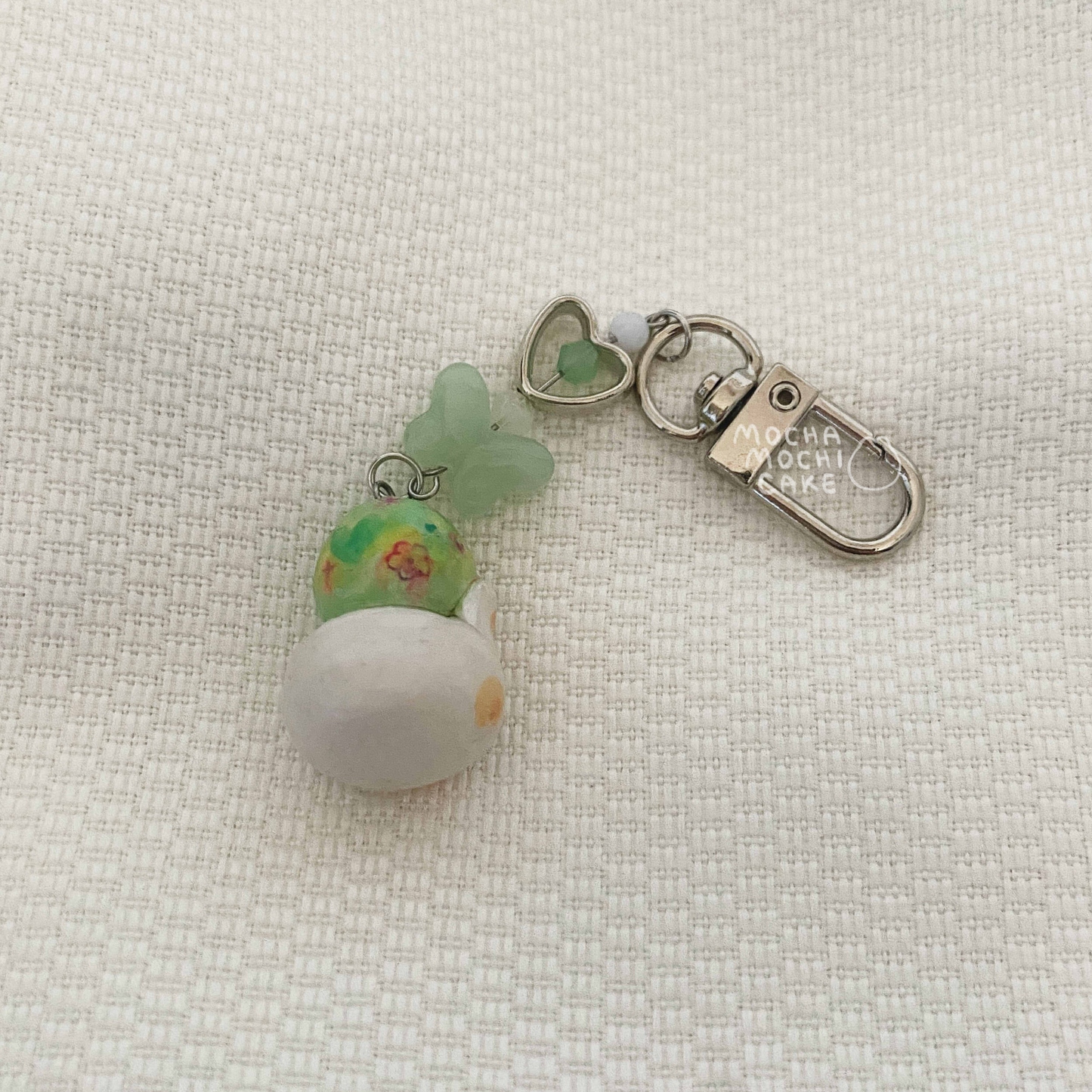 Grape Bunny Polymer Clay Keychain