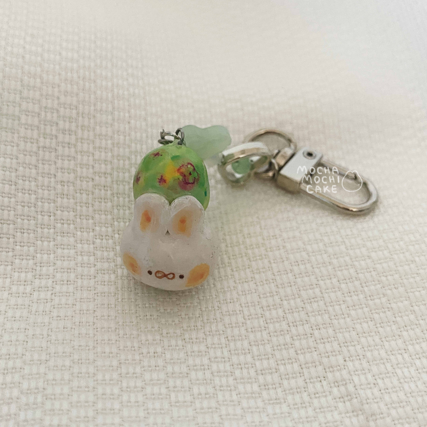 Grape Bunny Polymer Clay Keychain