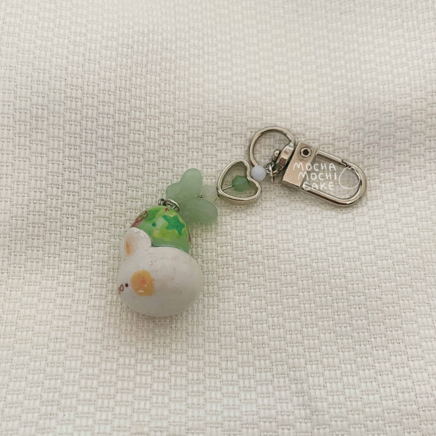 Grape Bunny Polymer Clay Keychain