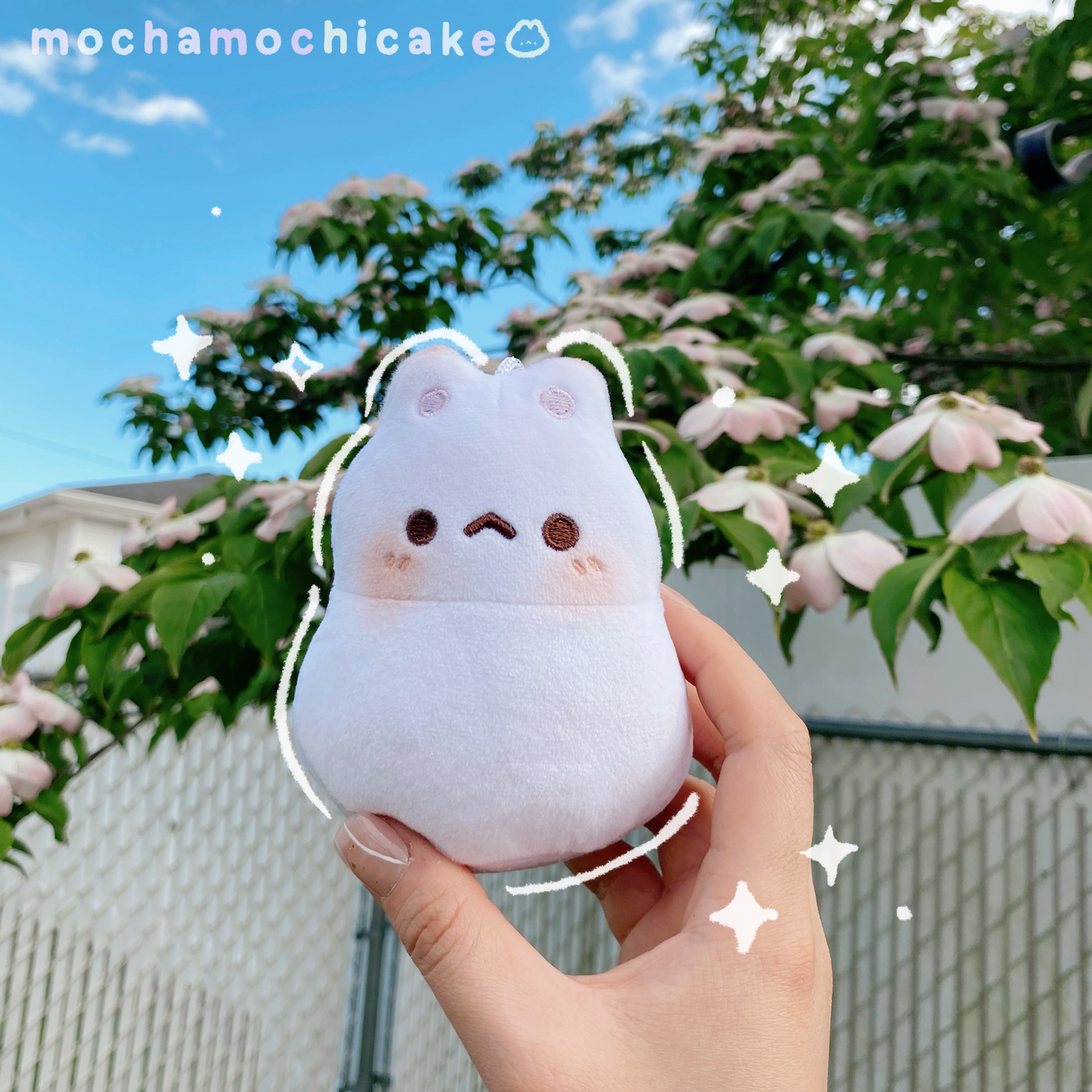 Mochi Moon Kitty Plush Keychain