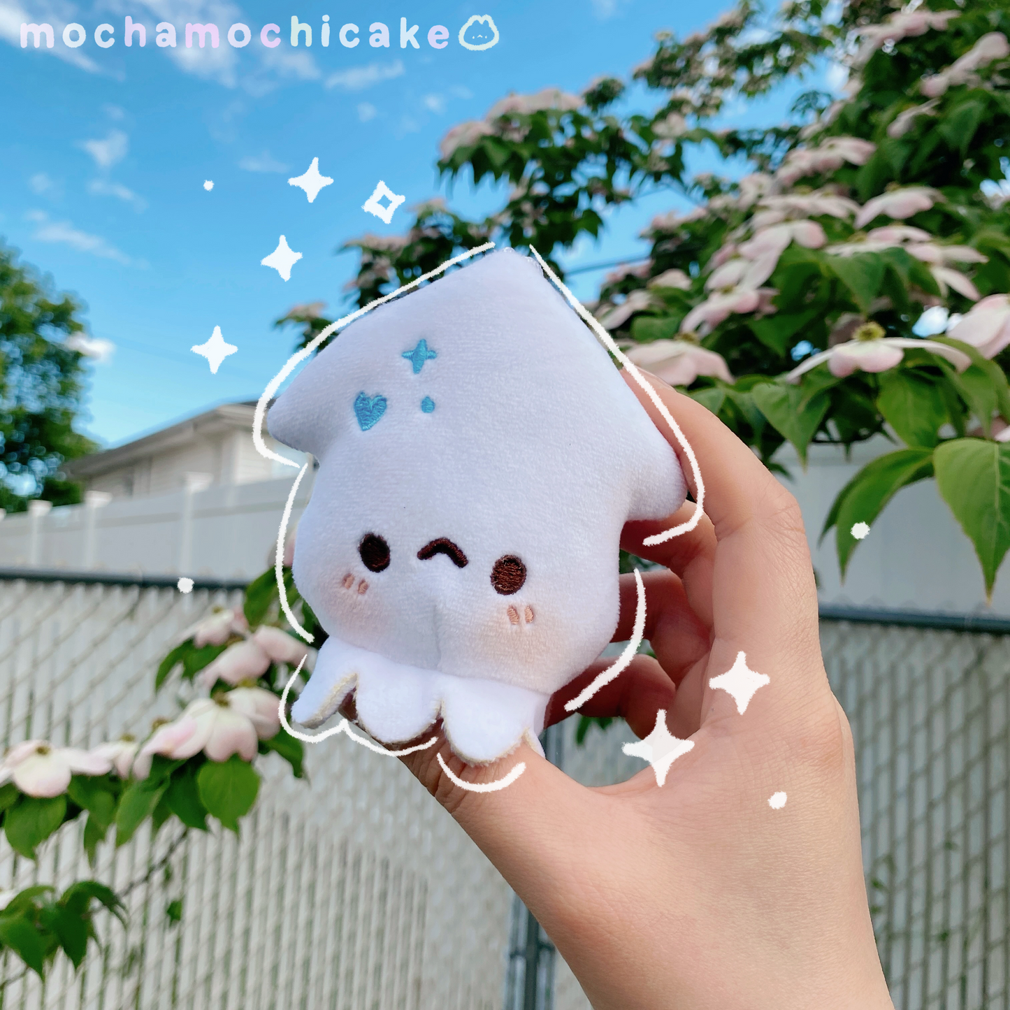 Mochi Squid Plush Keychain