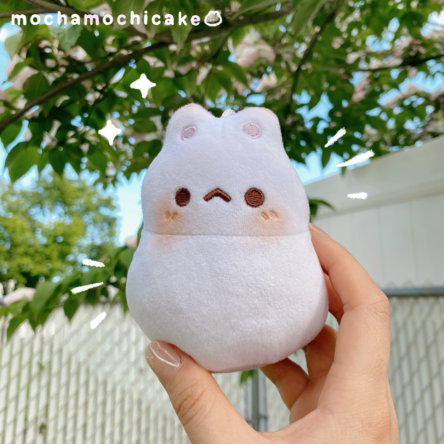 Mochi Moon Kitty Plush Keychain