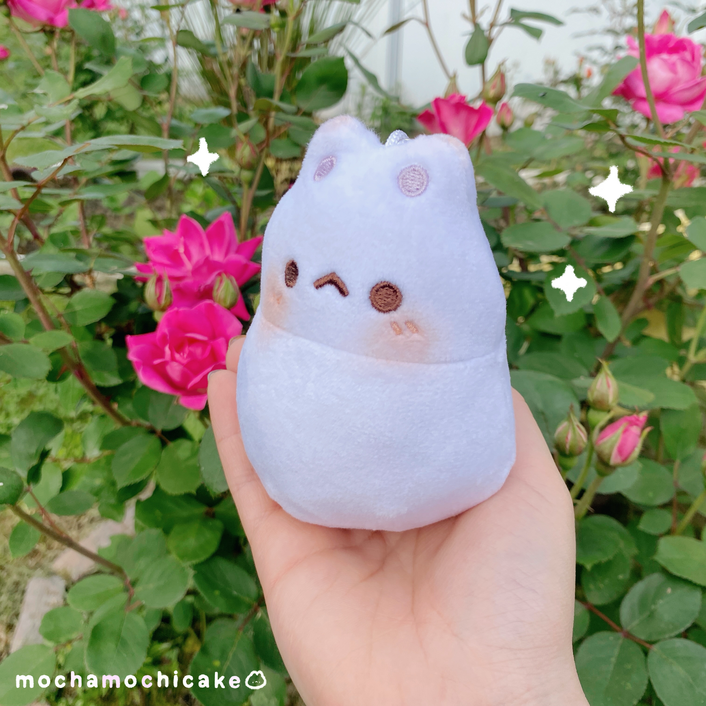 Mochi Moon Kitty Plush Keychain