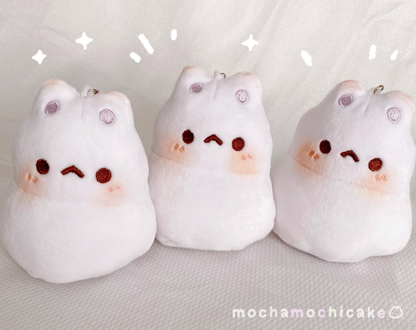 Mochi Moon Kitty Plush Keychain