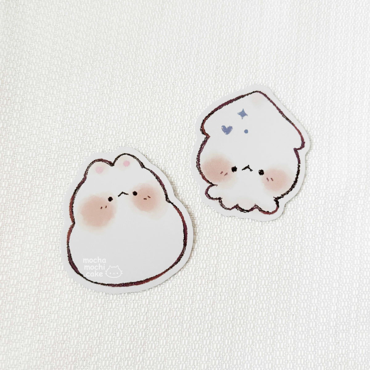 Mochi Squid and Cat Vinyl Sticker Set