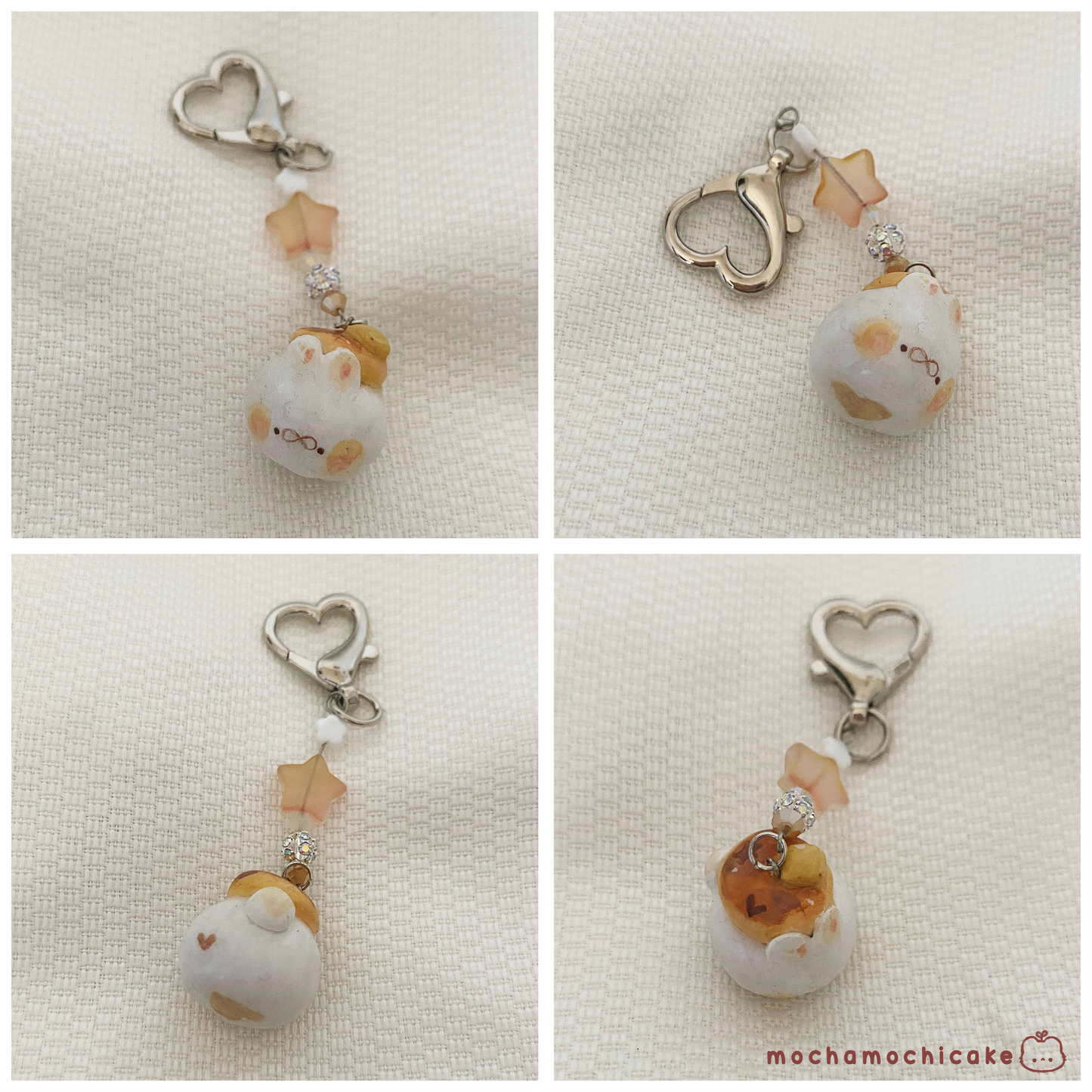 Toasty Bunnies Polymer Clay Keychain