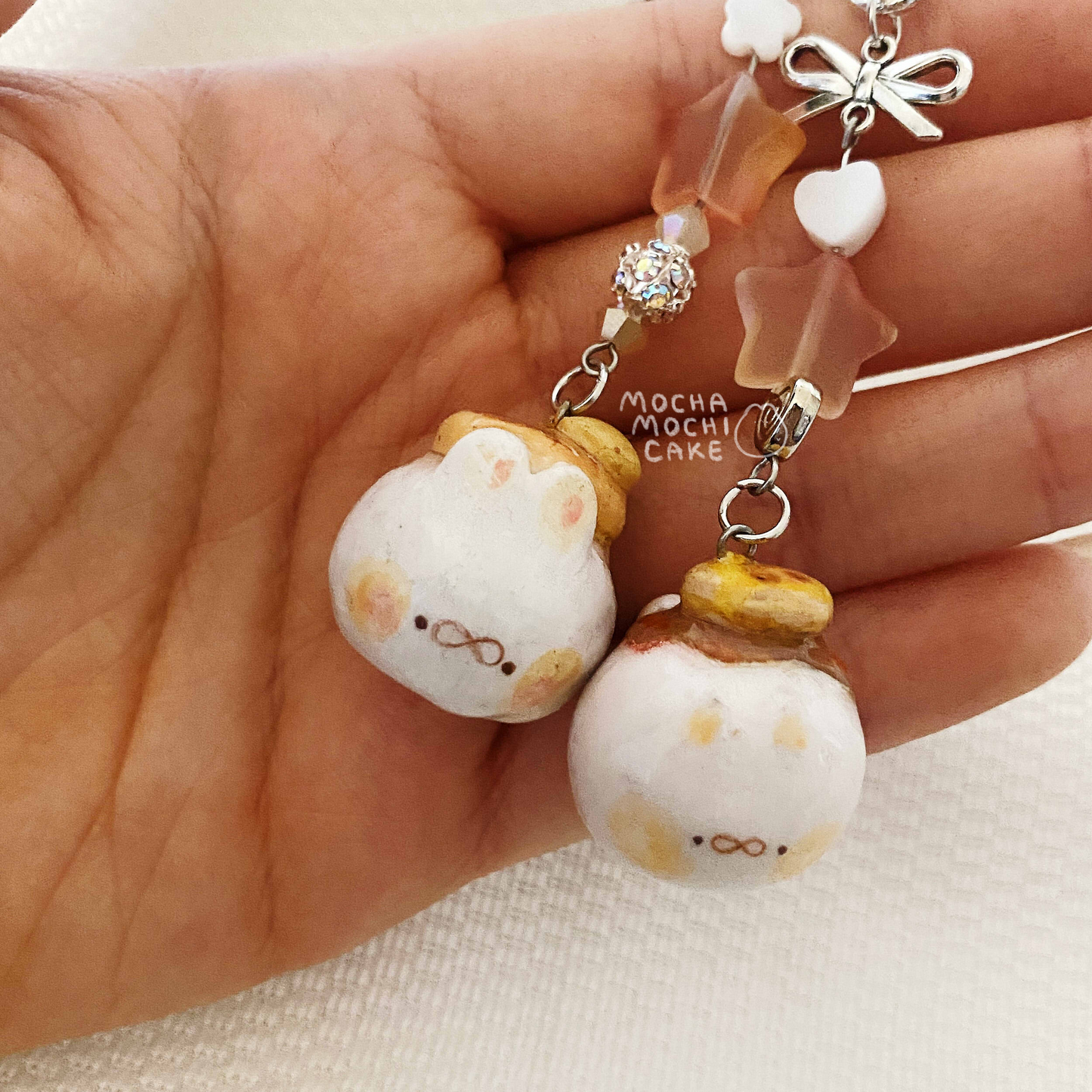 Toasty Bunnies Polymer Clay Keychain