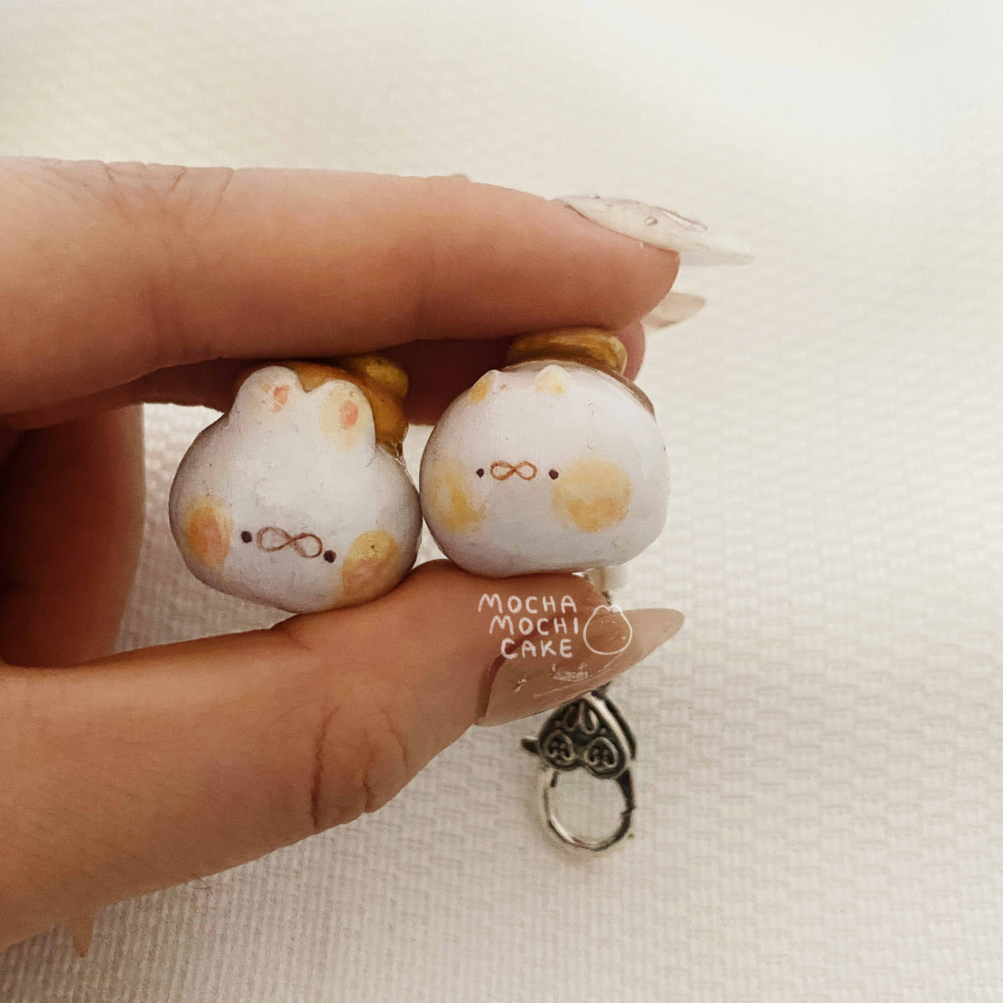 Toasty Bunnies Polymer Clay Keychain