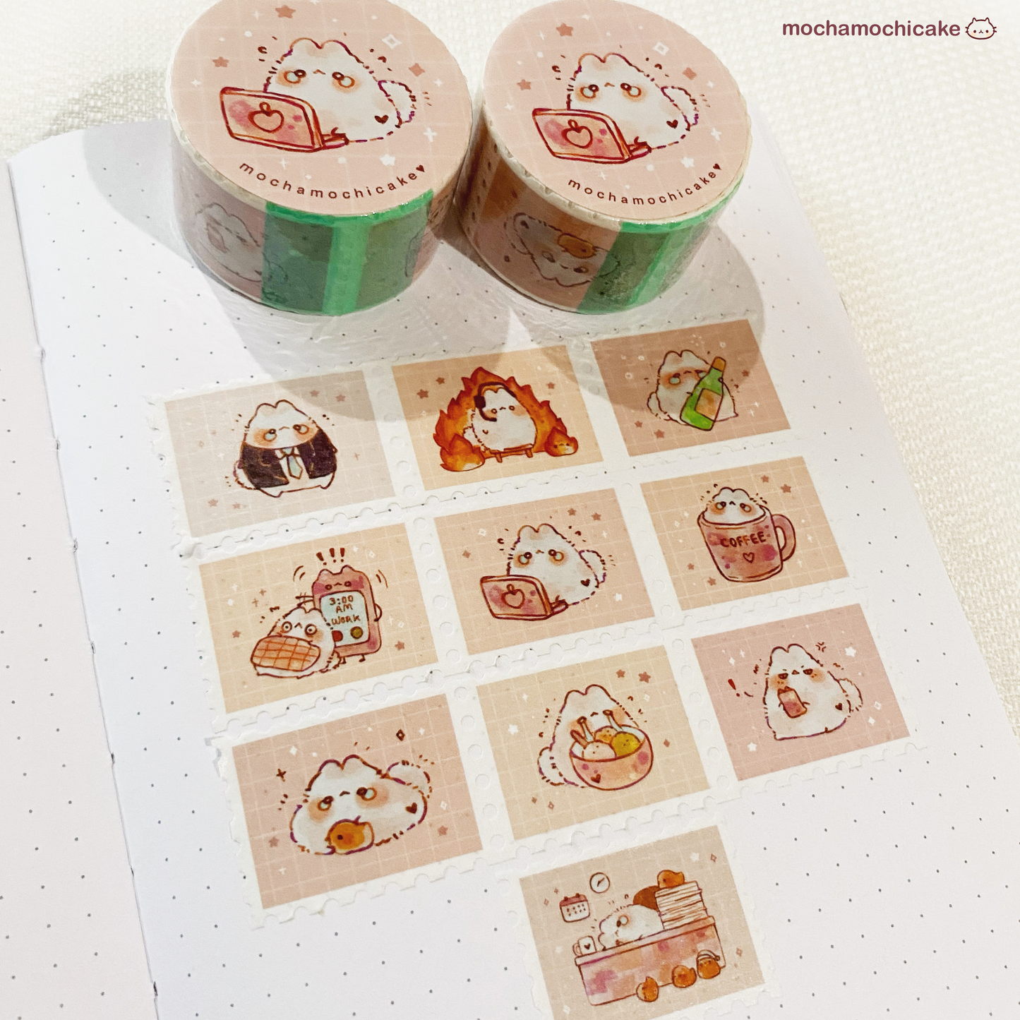 Relatable Working Bunny Life Stamp Washi Tape