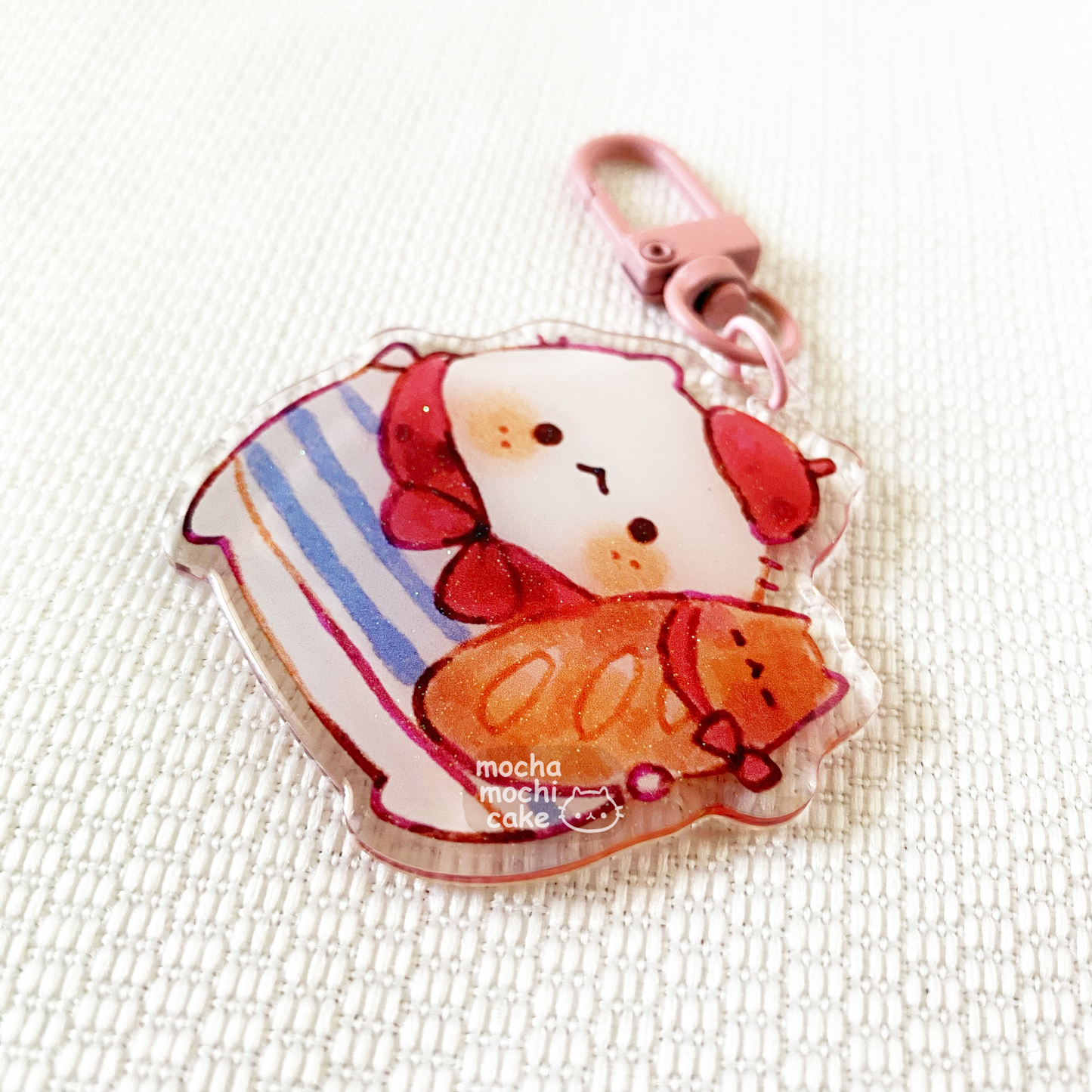 Baguette Boy Kitty Acrylic Keychain