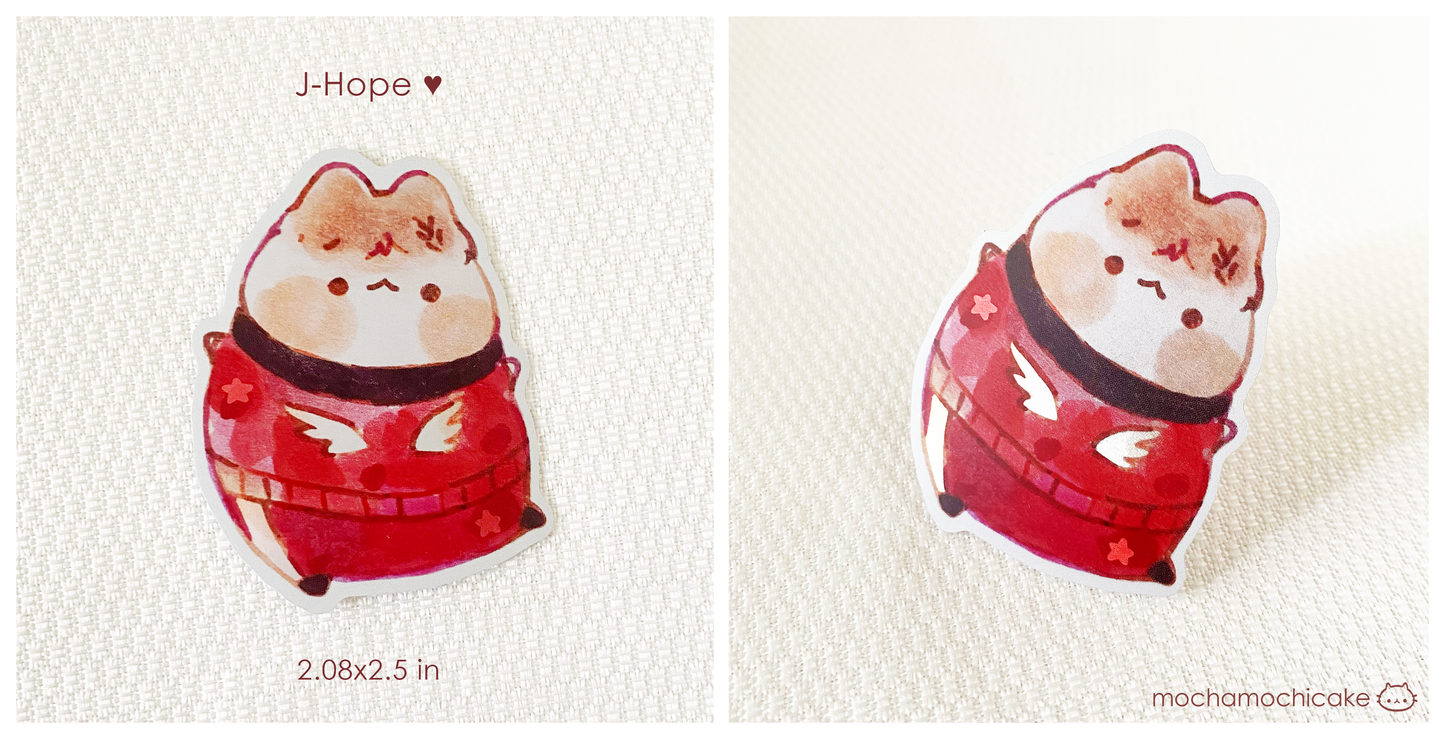 BTS KPop Boys Kitty Vinyl Stickers