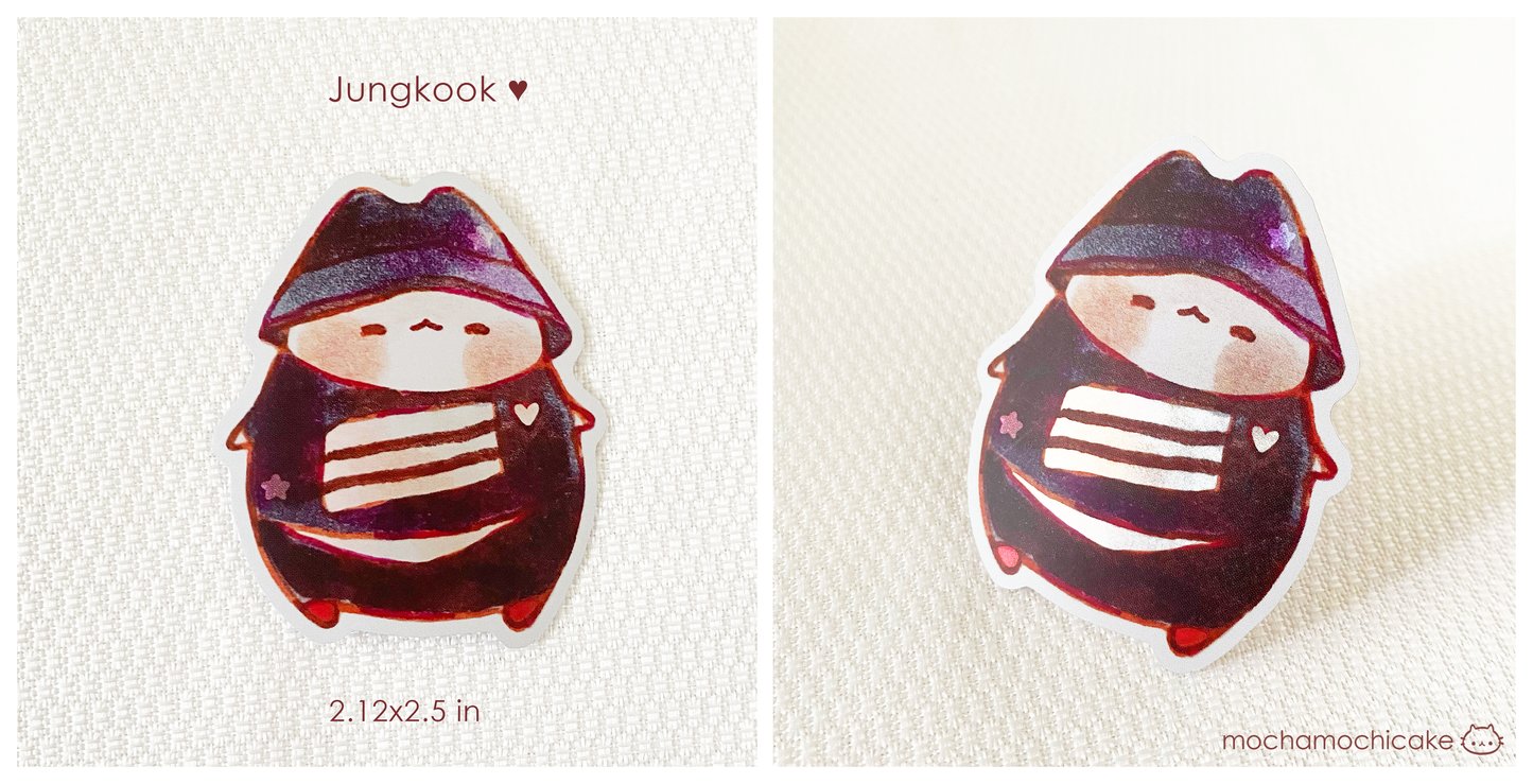 BTS KPop Boys Kitty Vinyl Stickers