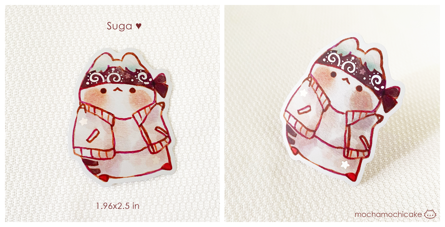 BTS KPop Boys Kitty Vinyl Stickers