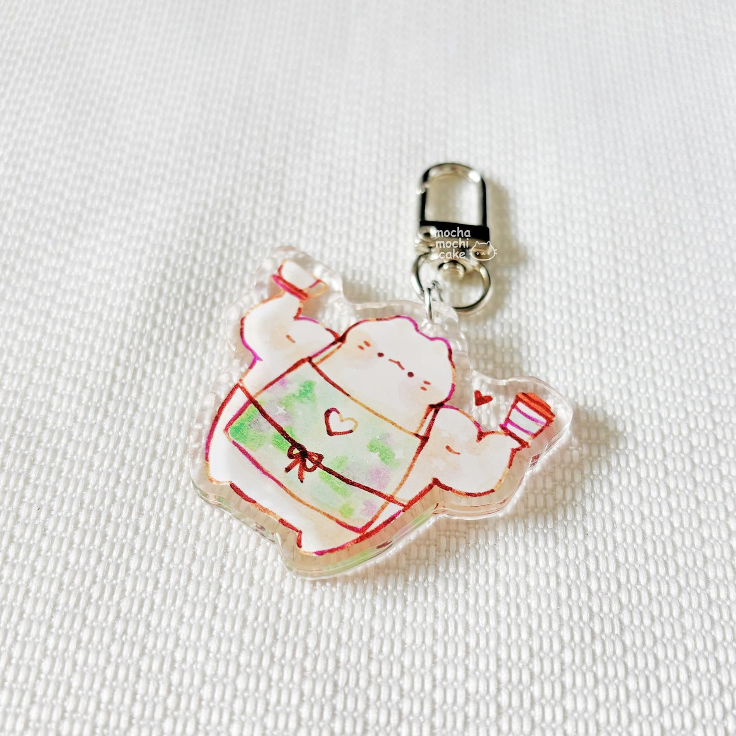 Buff Barista Kitty Acrylic Keychain