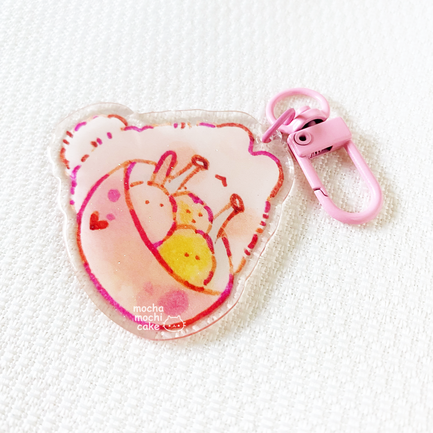 Relatable Working Bunny Life Acrylic Keychain
