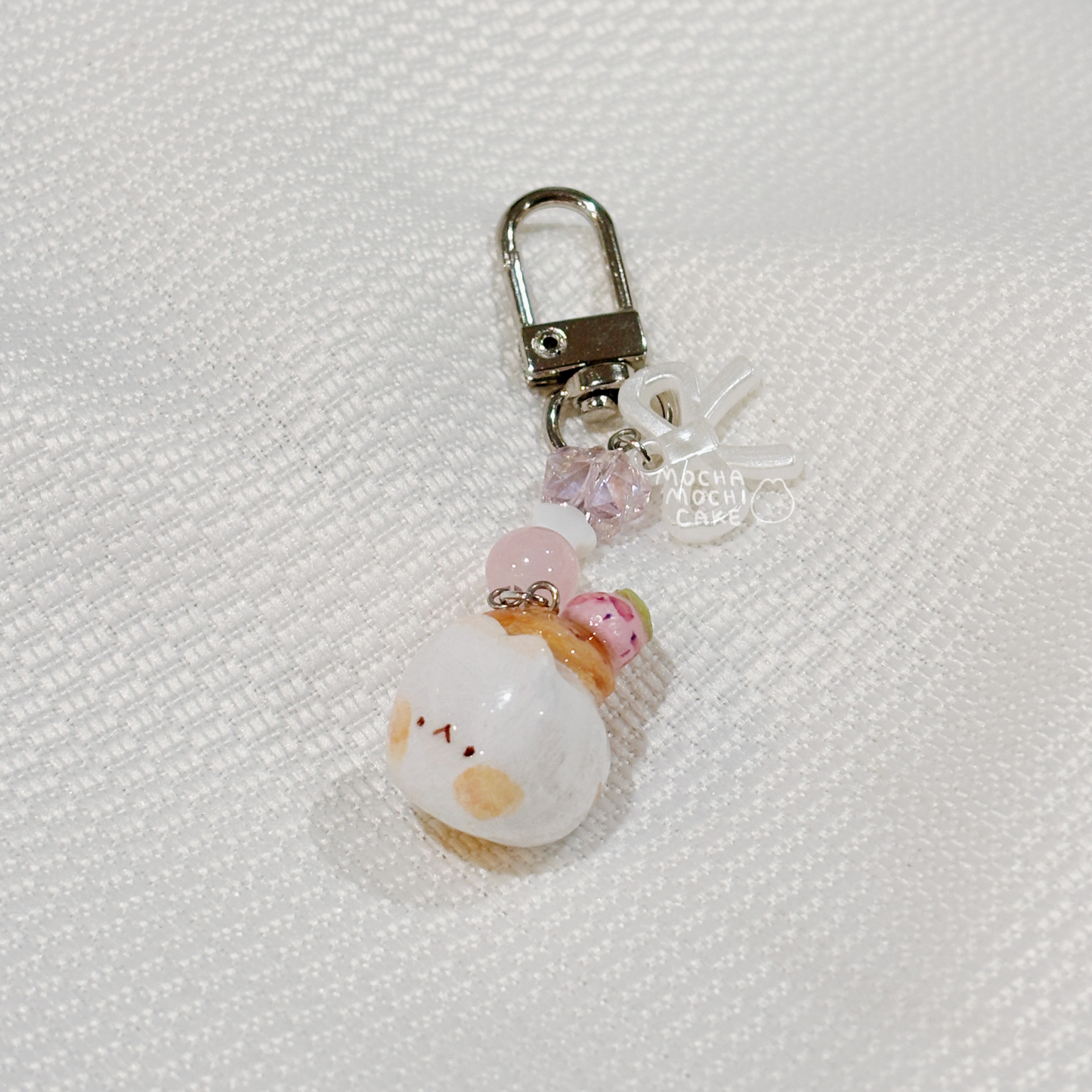 Kitty Pancake Polymer Clay Keychain