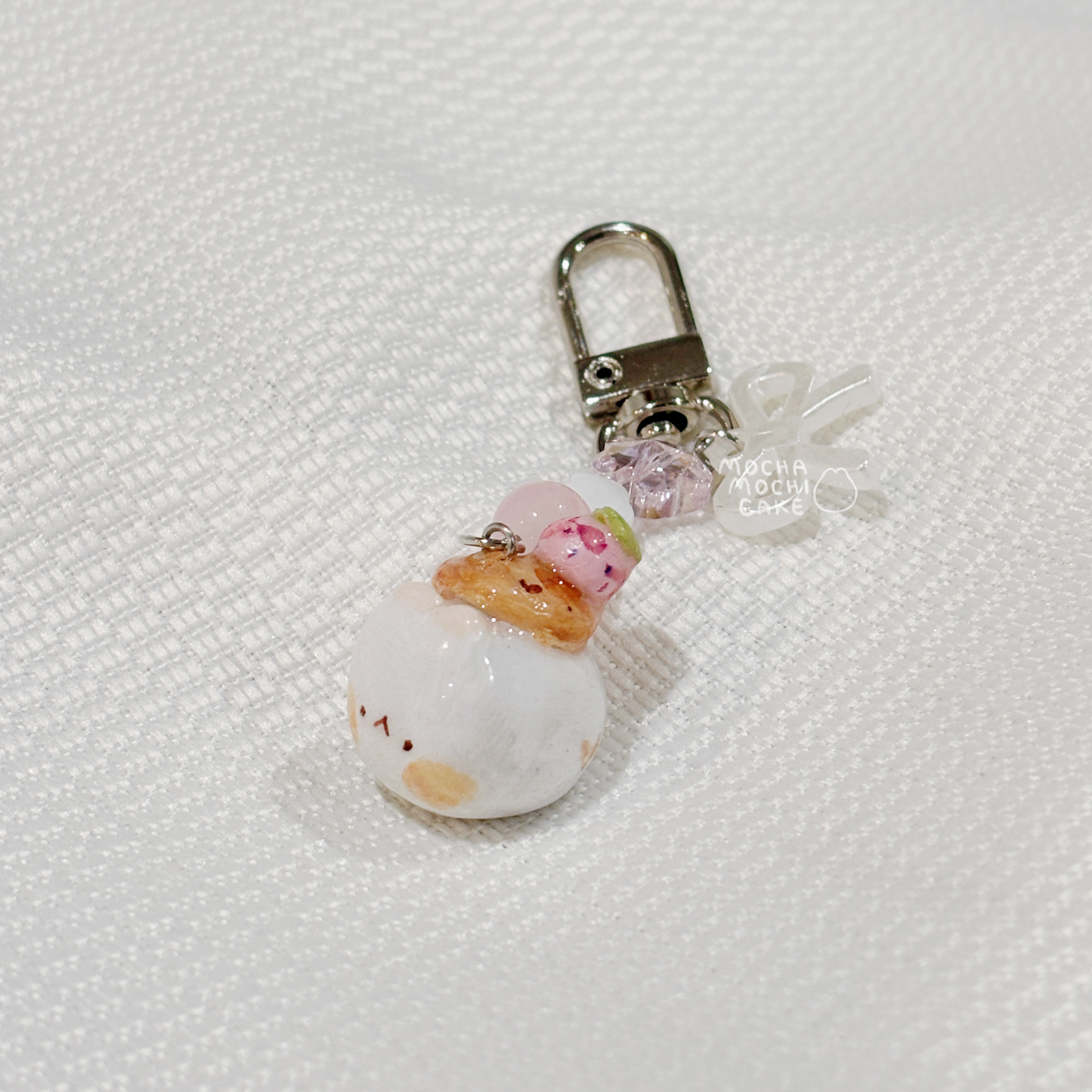 Kitty Pancake Polymer Clay Keychain