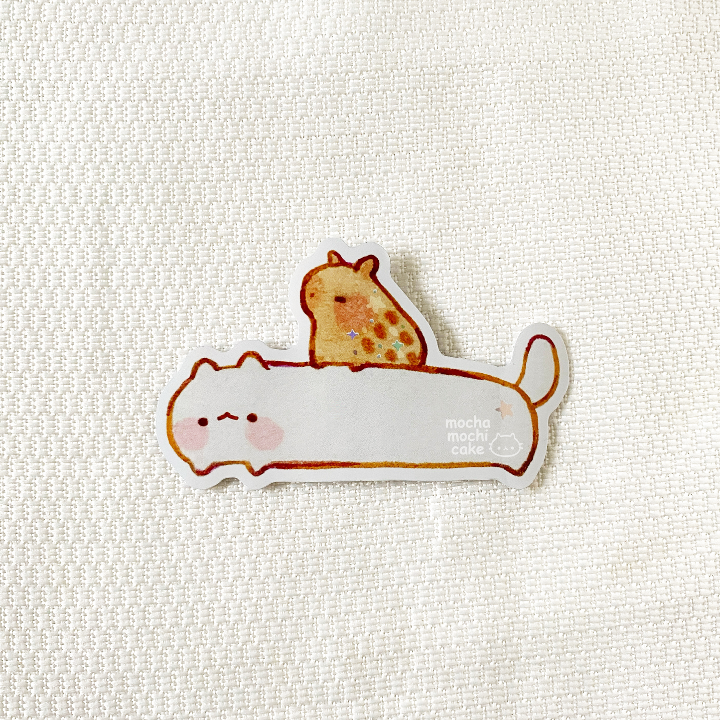 Long Kitty and Capybara Vinyl Sticker