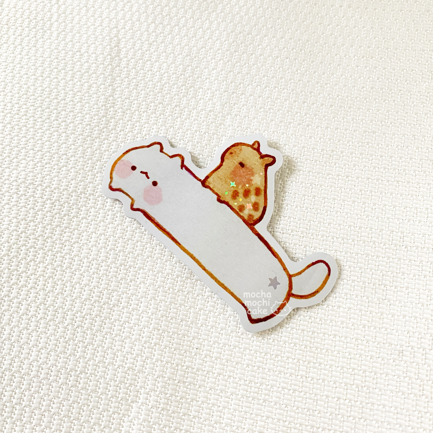 Long Kitty and Capybara Vinyl Sticker