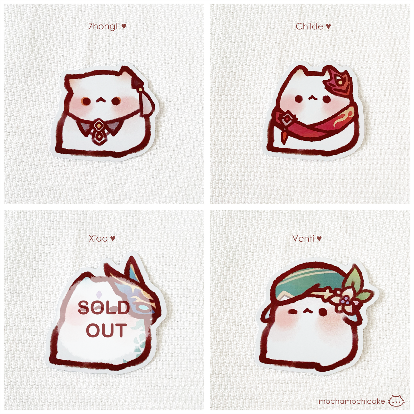 Mochi Genshin Impact Kitty Vinyl Stickers