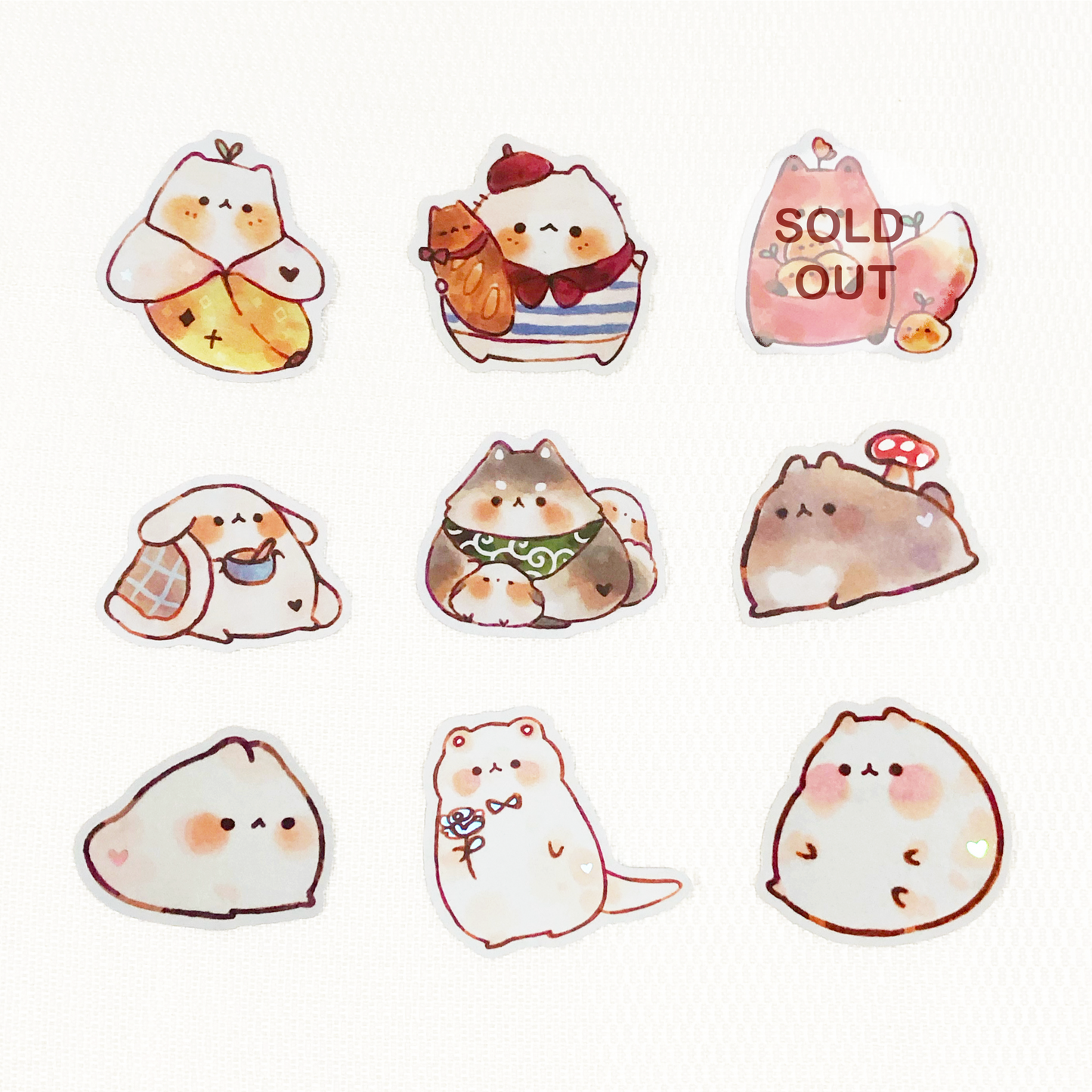 Cute Chonky Animals 2 Vinyl Stickers