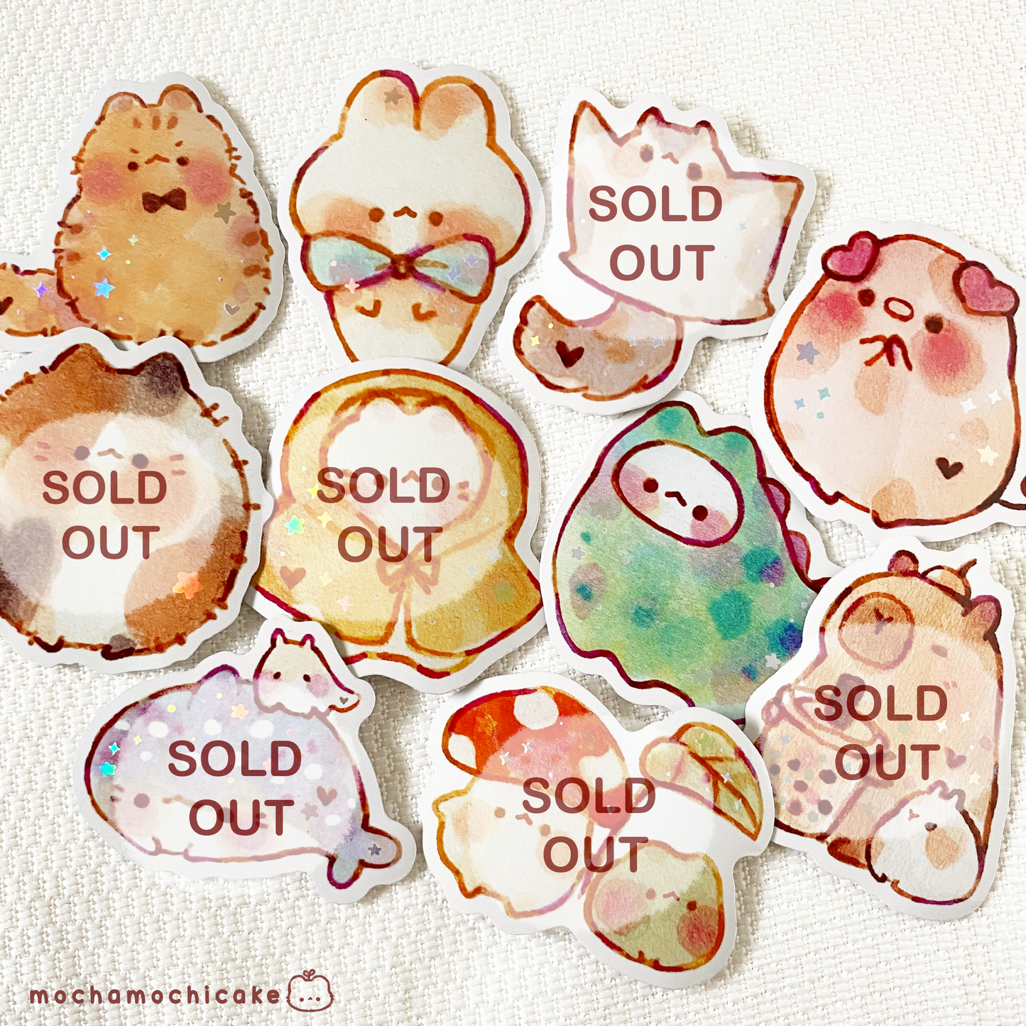 Cute Chonky Animals 7 Vinyl Stickers