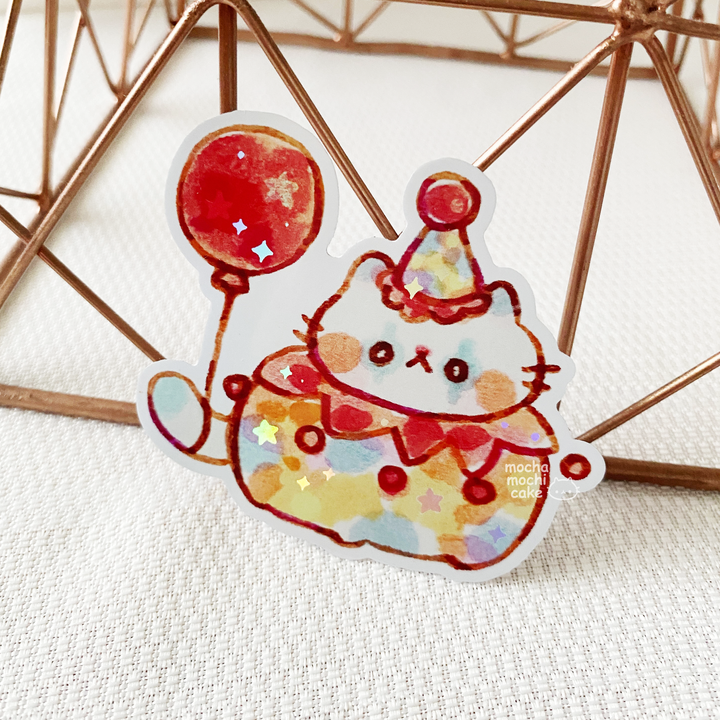 Clown Kitty Vinyl Sticker