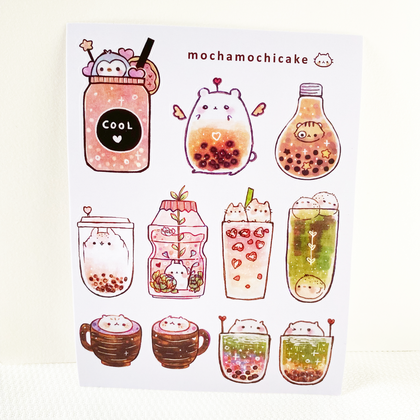 Cute Animal Drinks 2 Sticker Sheet