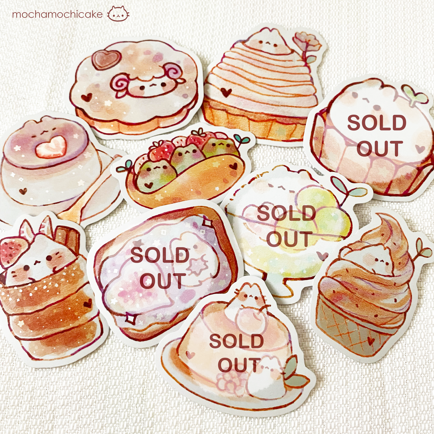 Cute Animal Desserts 7 Vinyl Stickers