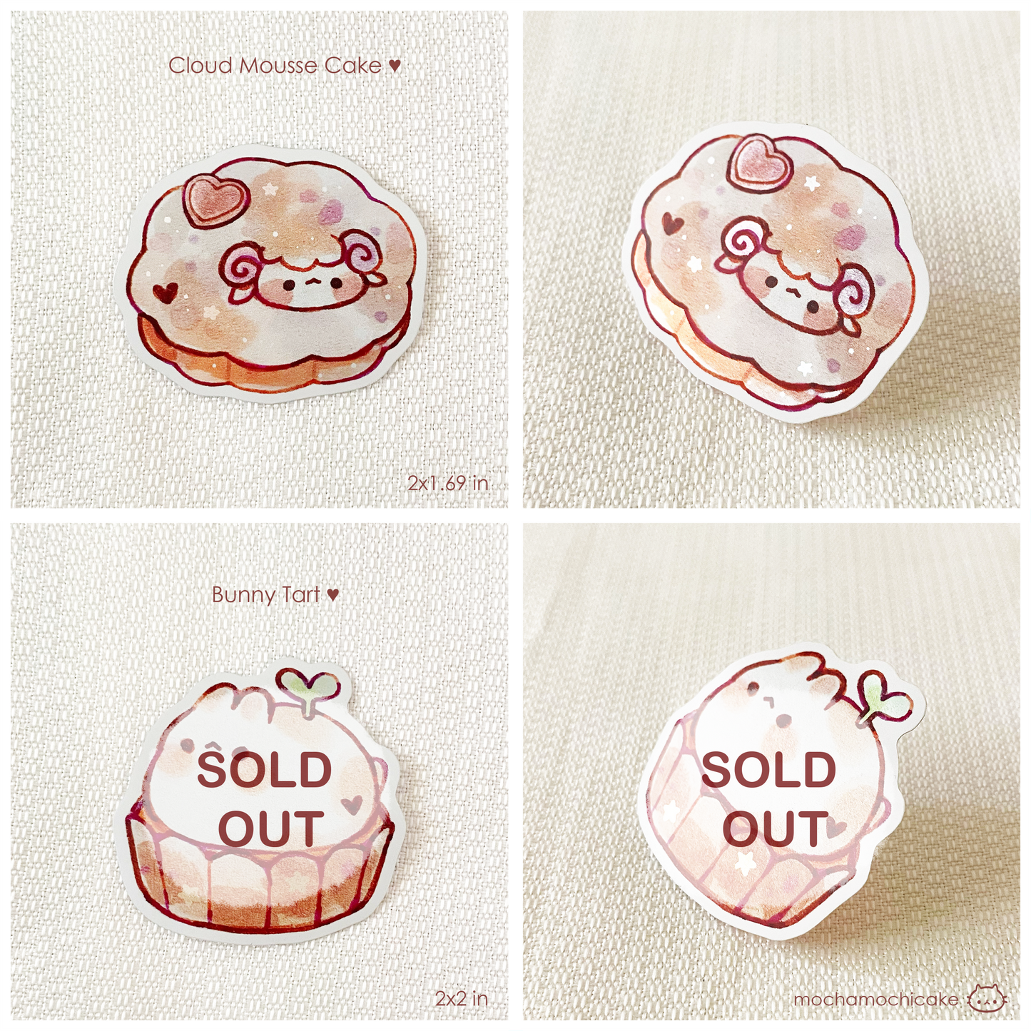 Cute Animal Desserts 7 Vinyl Stickers