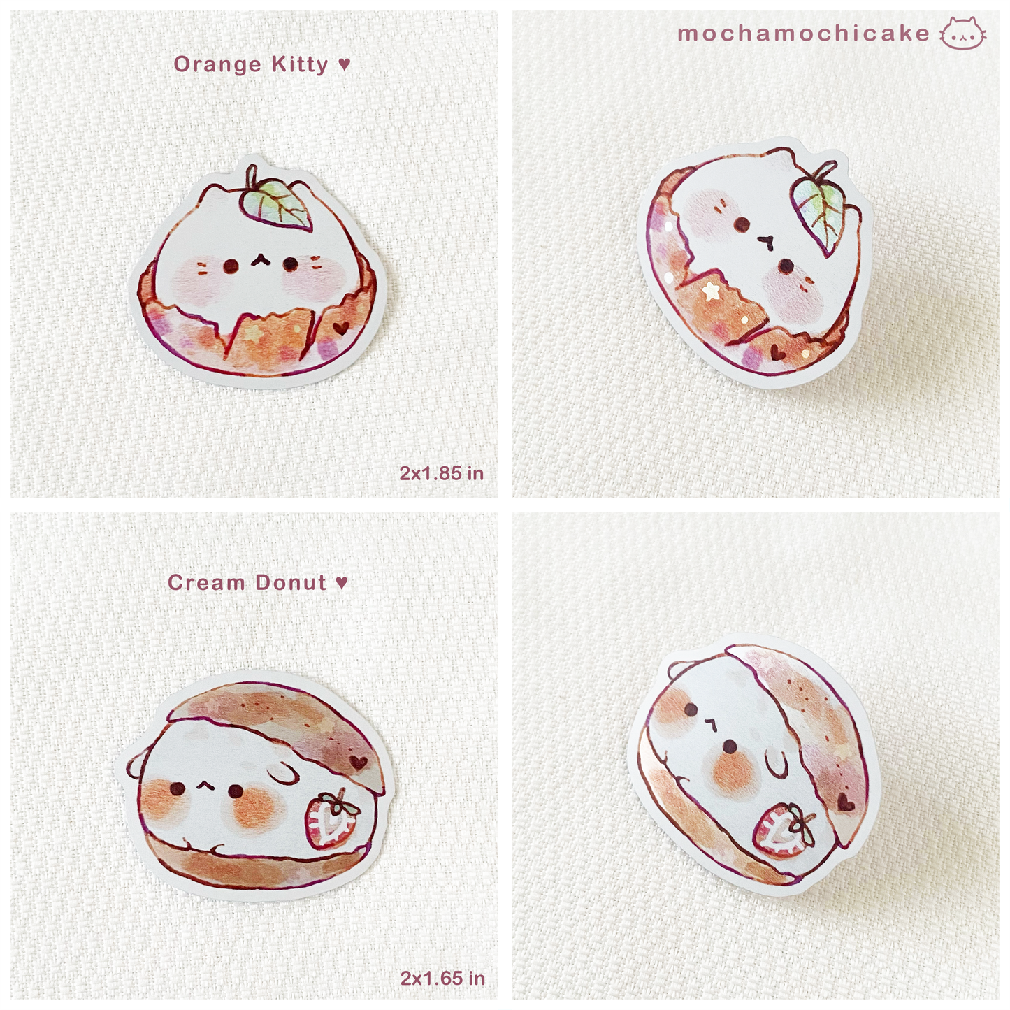 Cute Animal Desserts 8 Vinyl Stickers