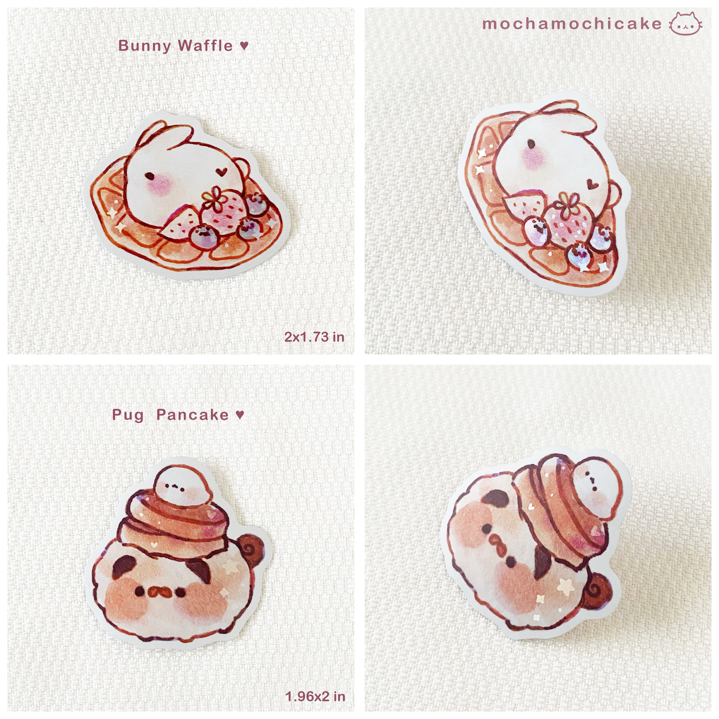 Cute Animal Desserts 8 Vinyl Stickers