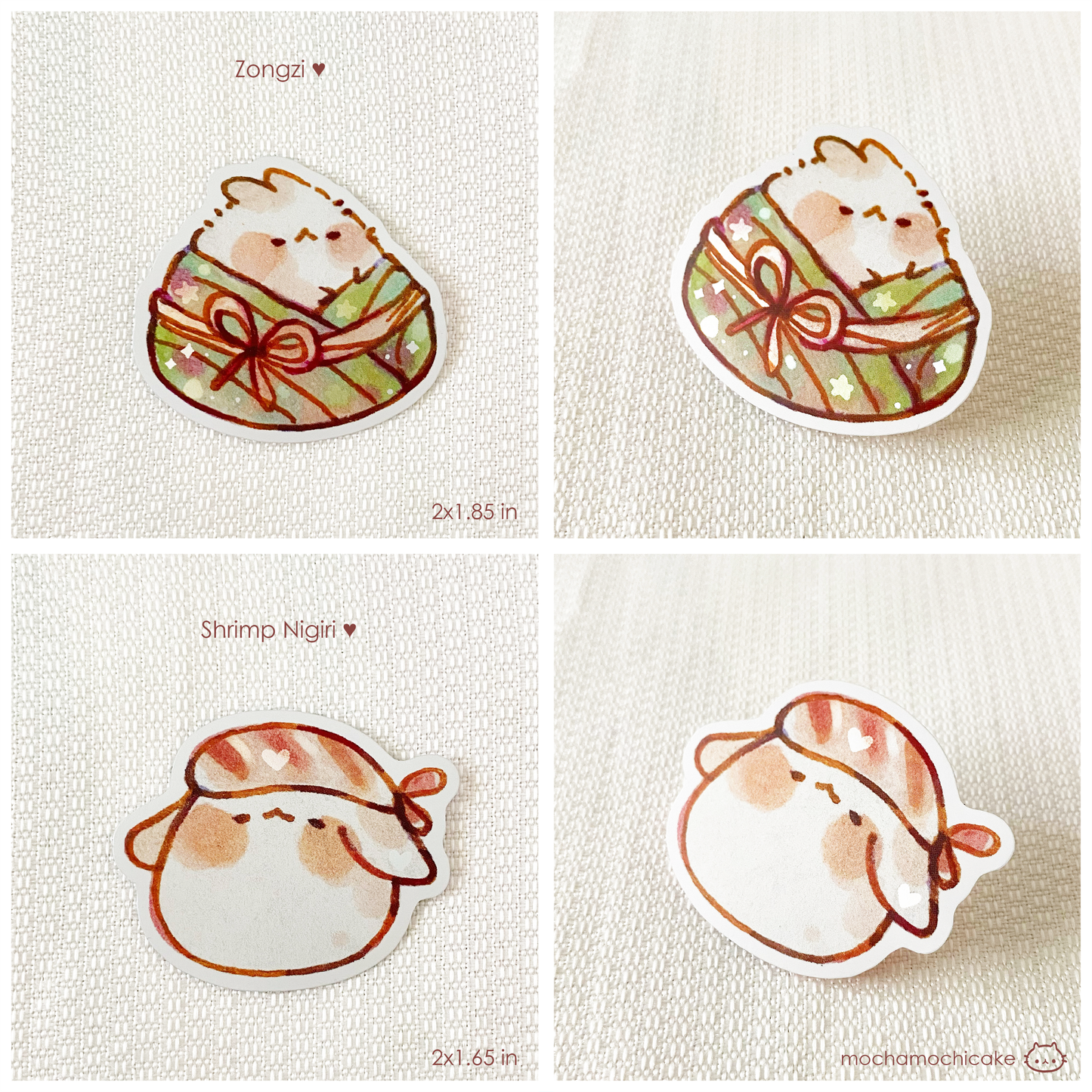Cute Animal Foodies 3 Vinyl Stickers