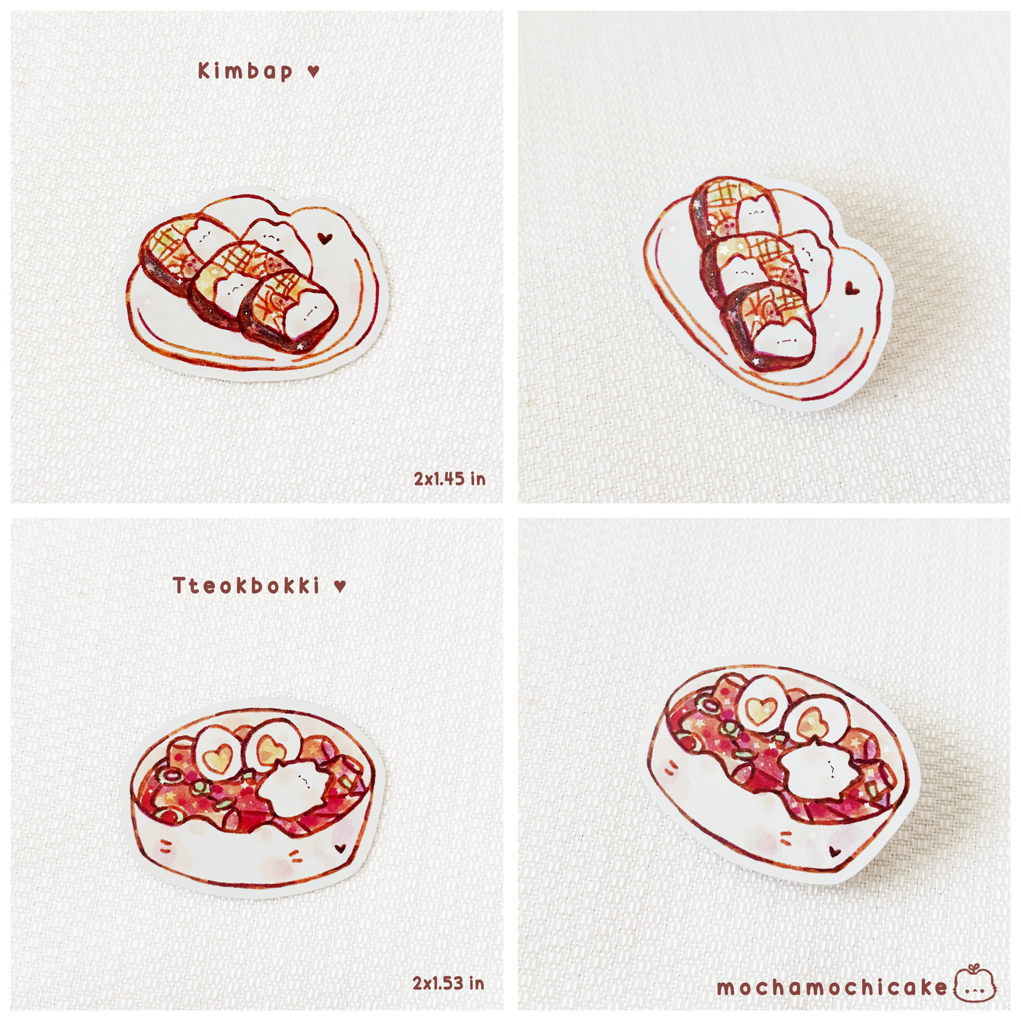 Cute Animal Foodies 4 Vinyl Stickers