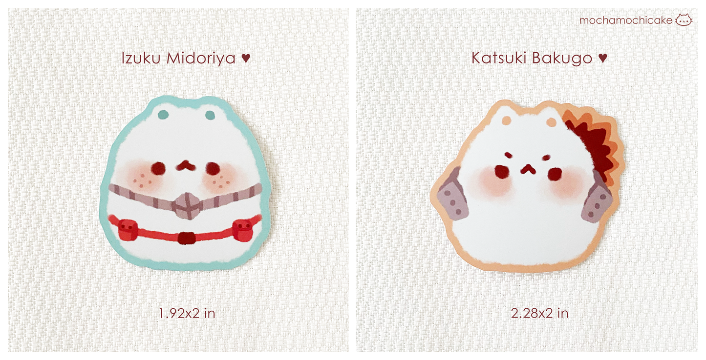 BNHA Mochi Kitty Vinyl Stickers | My Hero Academia