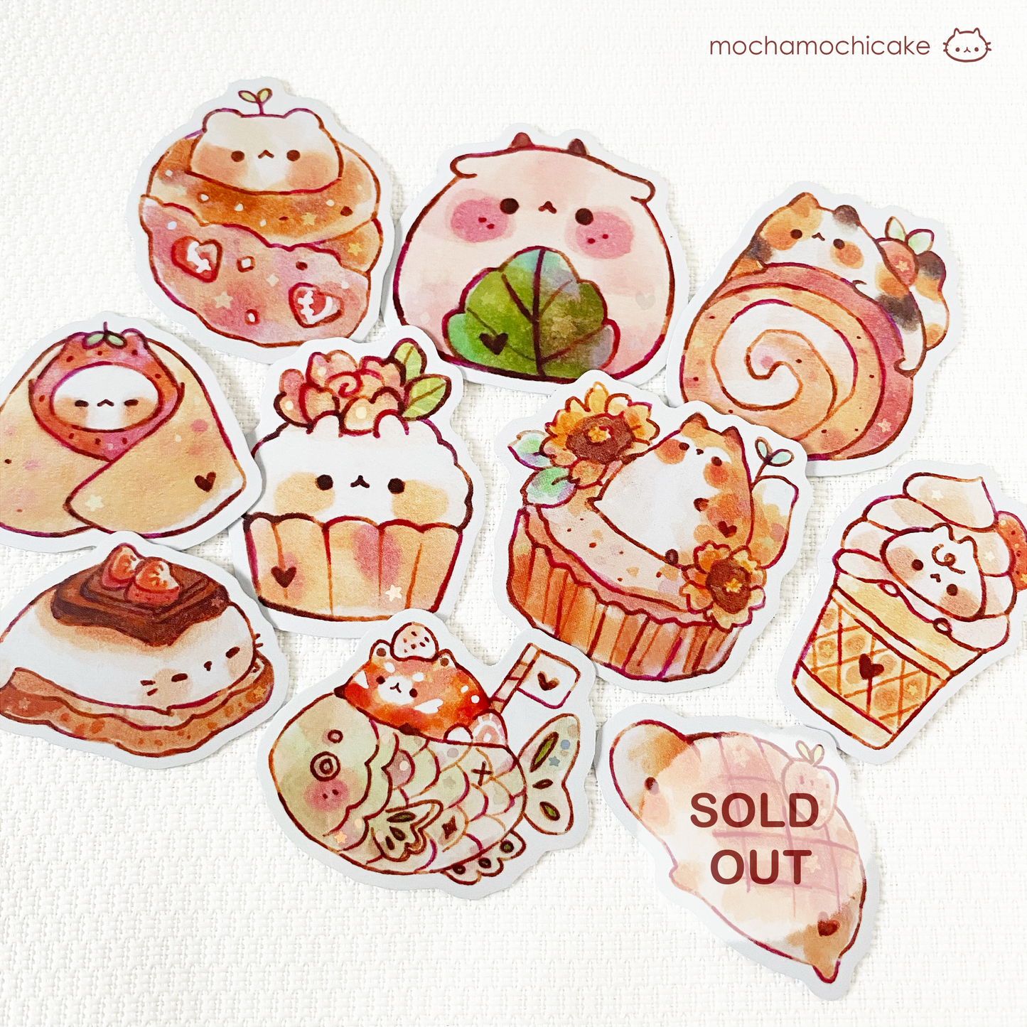 Cute Animal Desserts 5 Vinyl Stickers