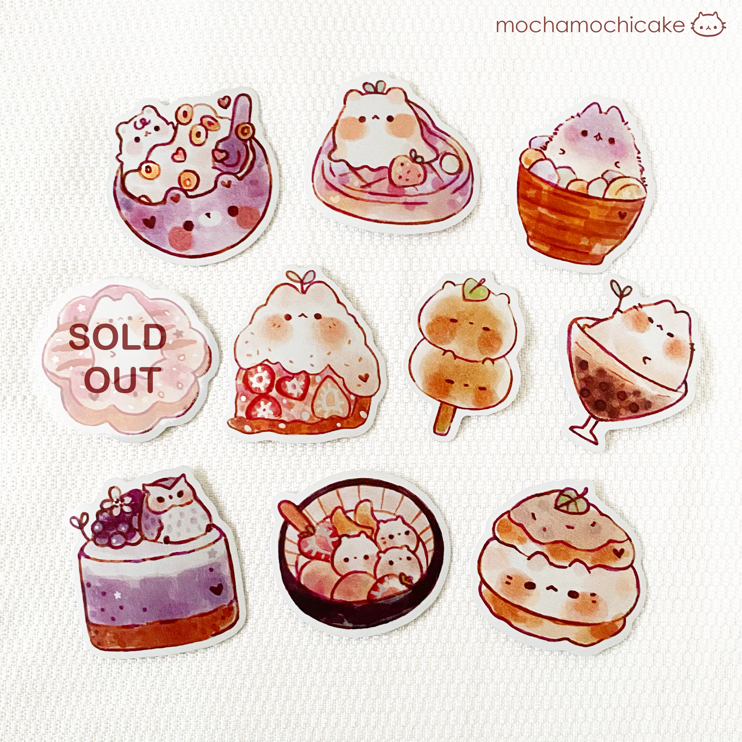 Animal Desserts 6 Vinyl Stickers