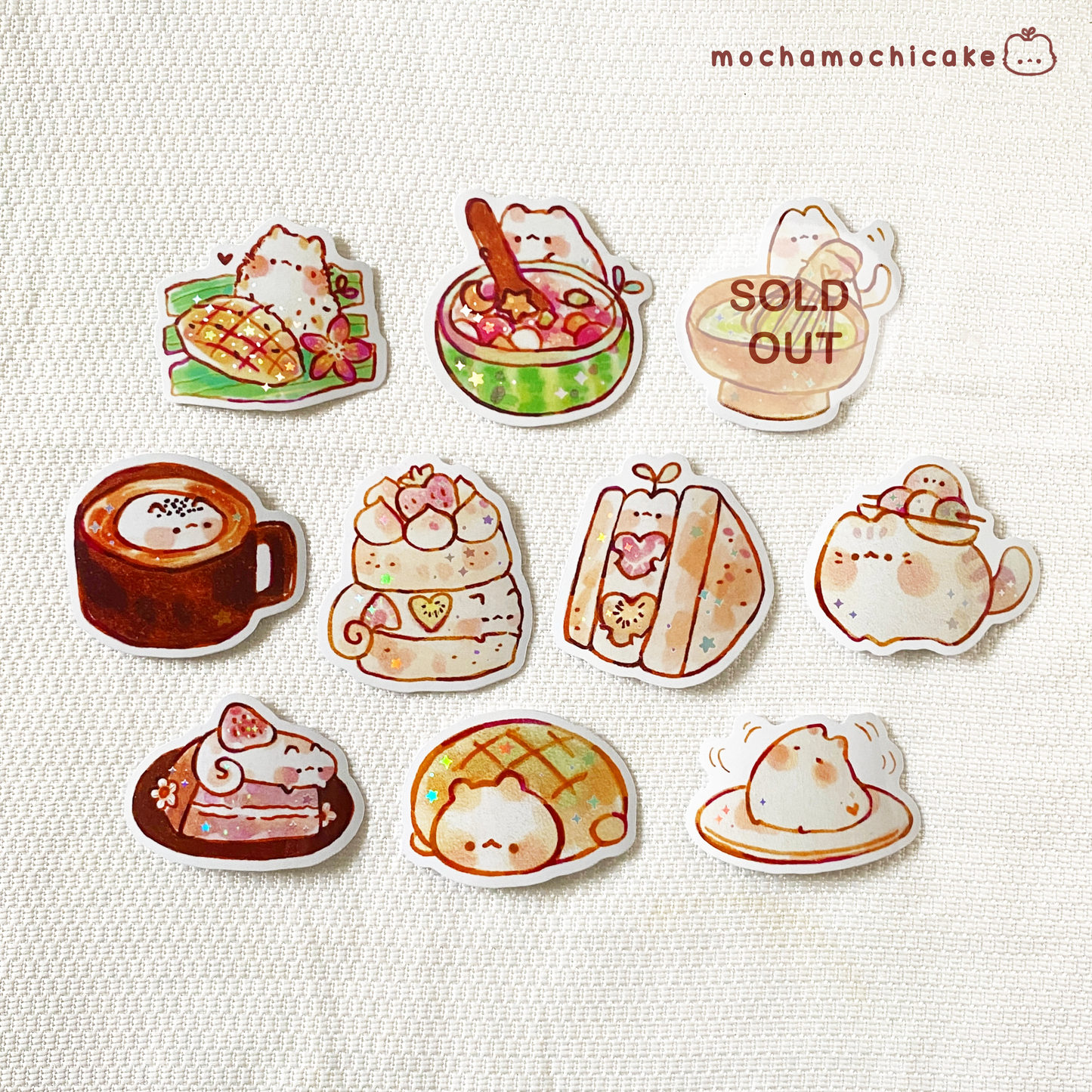 Cute Animal Desserts 9 Vinyl Stickers