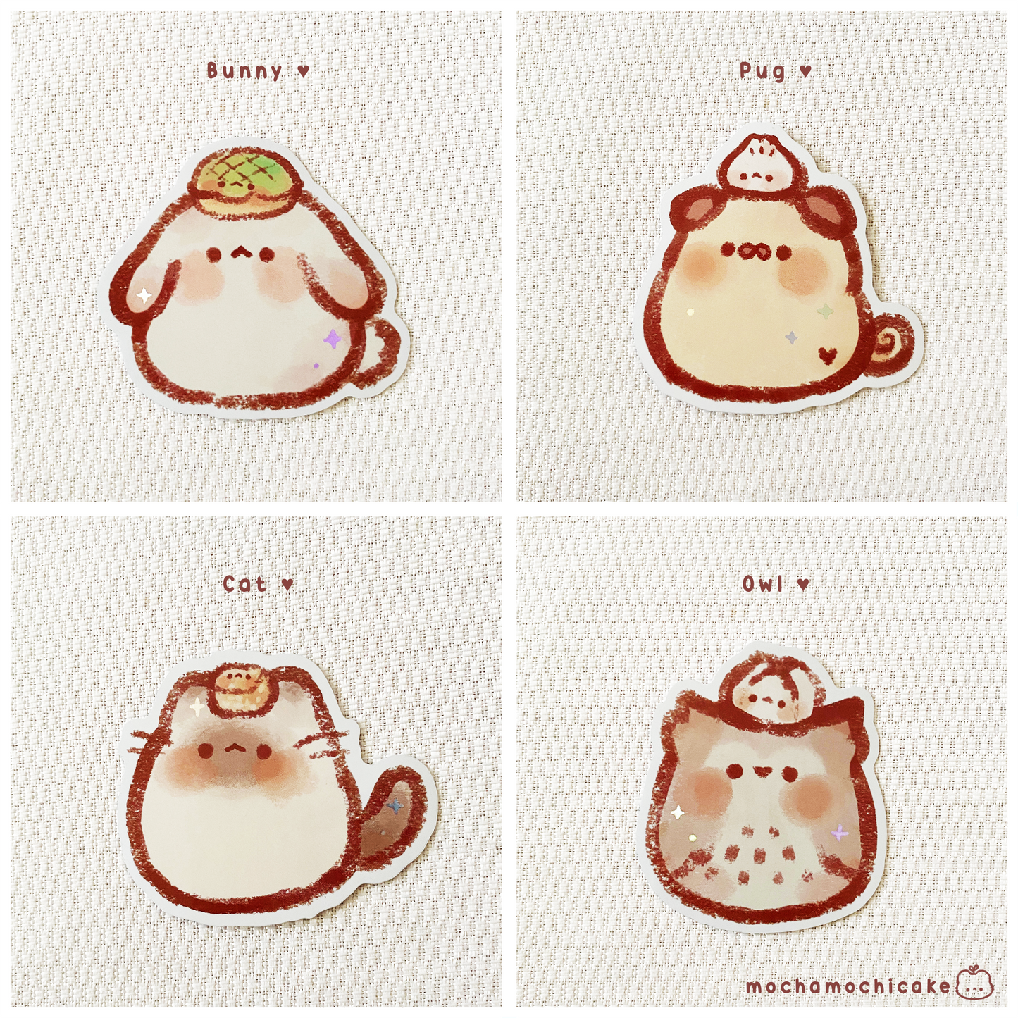 Dim Sum Animals Vinyl Stickers
