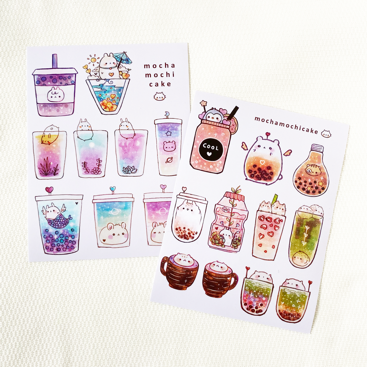 Cute Animal Drinks 2 Sticker Sheet