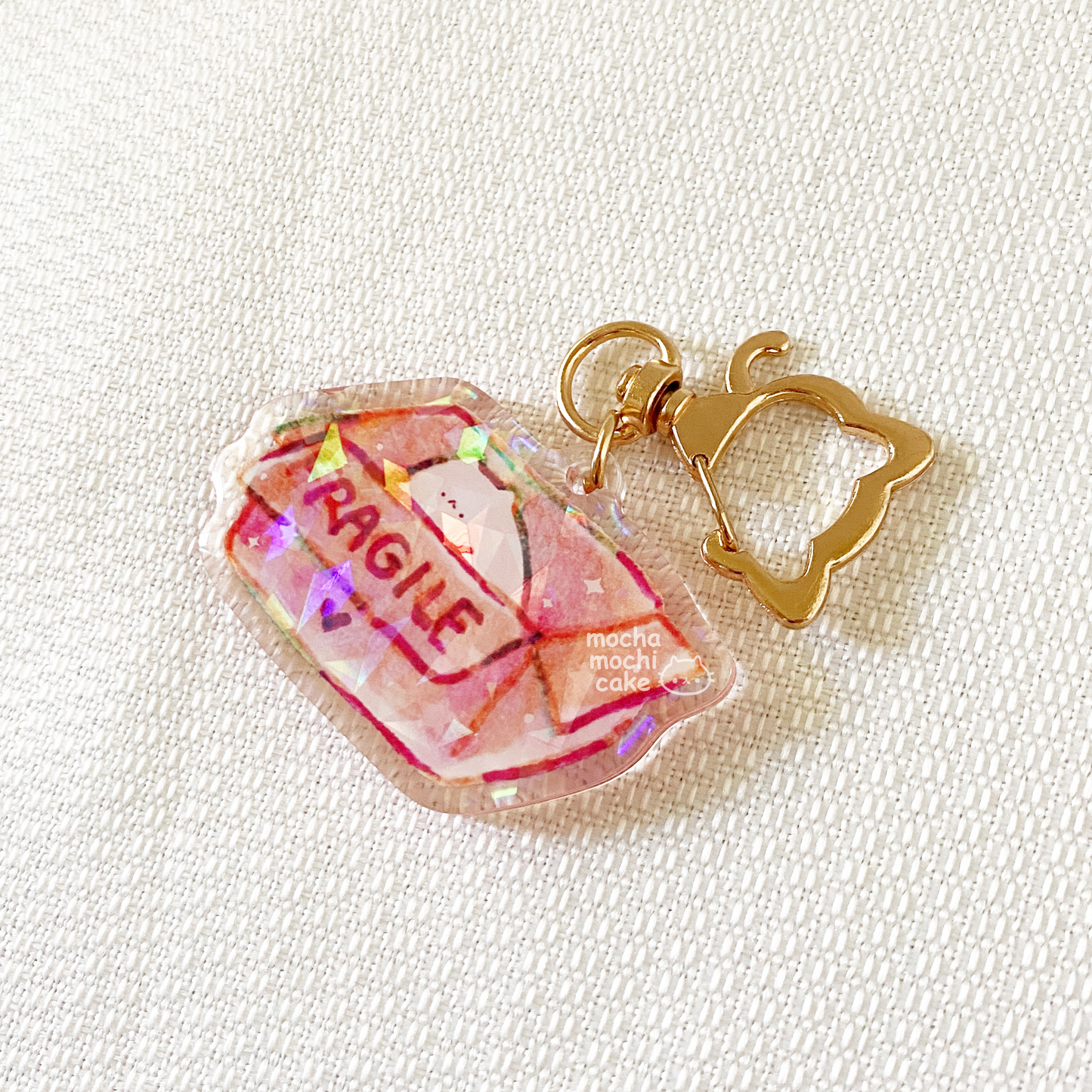 Fragile Kitty Acrylic Keychain