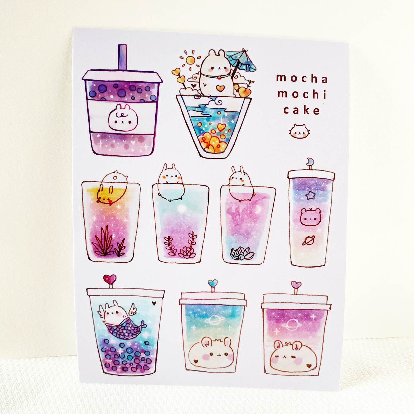 Cute Animal Drinks 2 Sticker Sheet