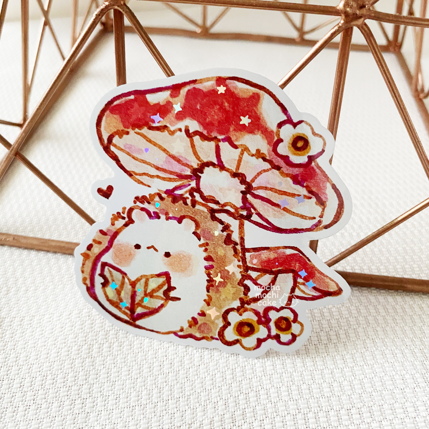 Mushroom Hedgehog Vinyl Sticker