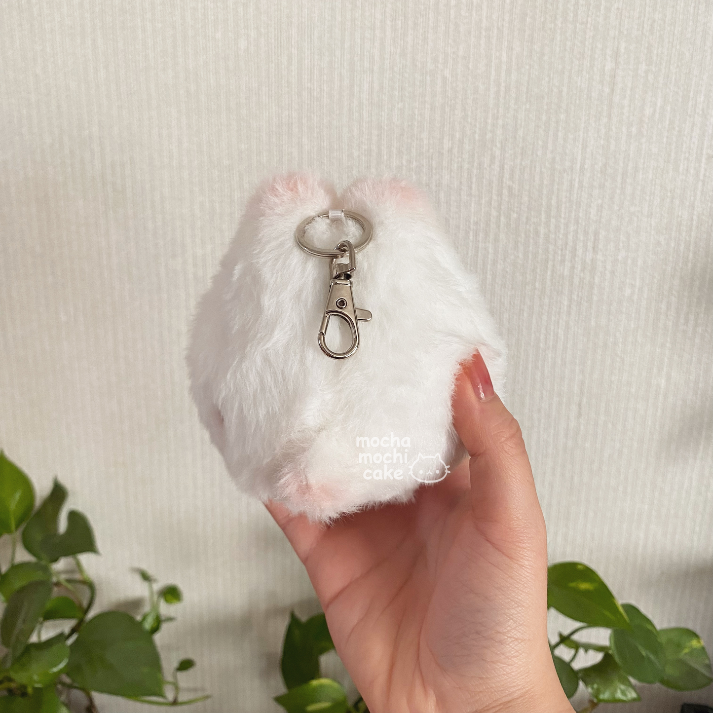 Fluffy Chonky Heart Kitty Plush Keychain