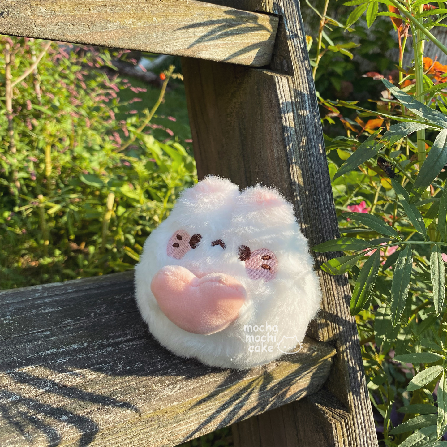 Fluffy Chonky Heart Kitty Plush Keychain
